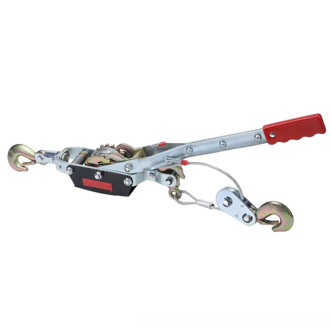 GARVEE 2 Ton Heavy Duty Power Puller Winch with Dual Hooks - 4,400 lb Capacity (Silver) - Ideal for Towing, Recovery, and Off-Road Vehicle Use