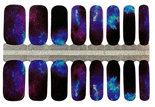 Galaxy Glitter Nail Polish Wraps - Long Lasting DIY Nail Art Strips for Women, Easy to Apply at Home, Perfect for Parties, Weddings & Special Occasions
