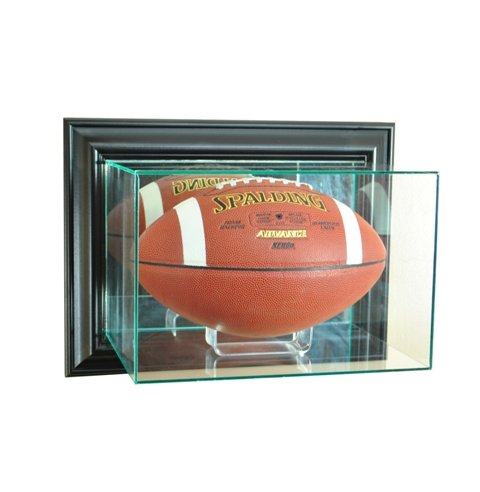 WMFB-B Black Wall Mounted Football Display Case - Perfect for Showcasing Autographed Footballs in Home, Office, or Man Cave