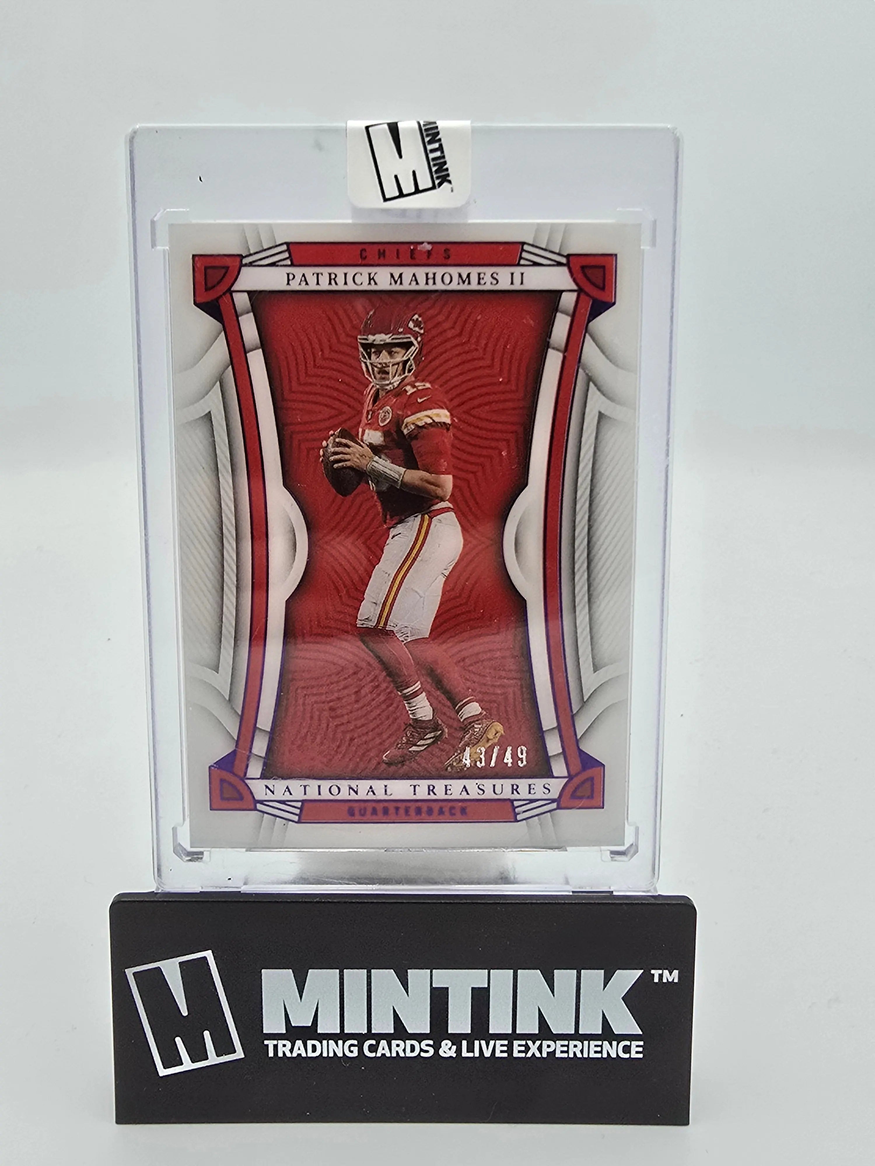 2022 Panini National Treasures Football Patrick Mahomes II Purple Foil /49 - Rare NFL Trading Card for Collectors & Sports Fans - Perfect for Display, Investment & Memorabilia Collections