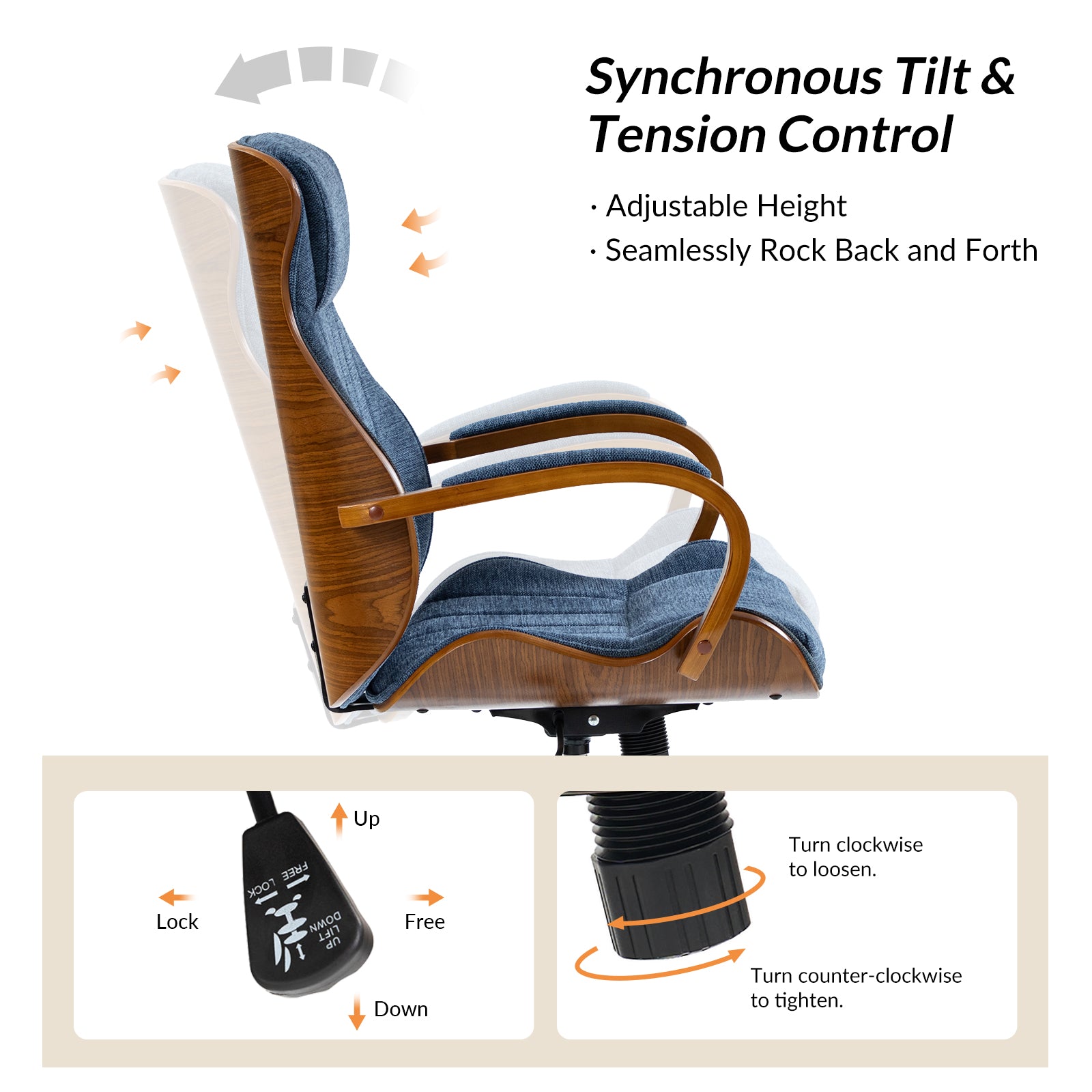 Amparo Executive Ergonomic Office Chair - High Back Mesh Computer Chair with Lumbar Support - Adjustable Swivel Task Chair for Home & Office Workspace - Perfect for Long Hours Sitting & Back Pain Relief