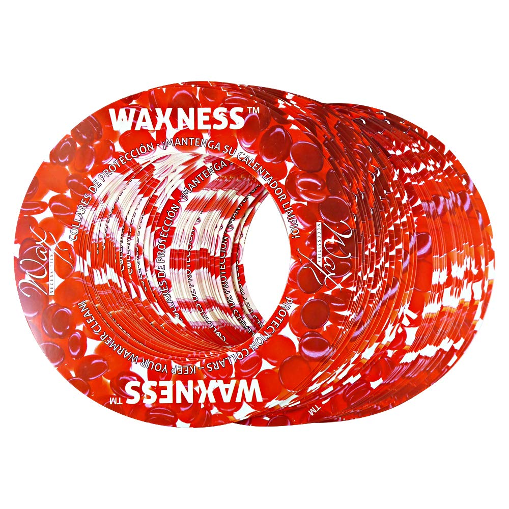 Waxness Waxing Multi-fit Protection Collars 50 Pack - Red - Fits Most 14 to 16 Oz Candle Tins & Jars - Ideal for Candle Making, Wax Melts, and DIY Beauty Products