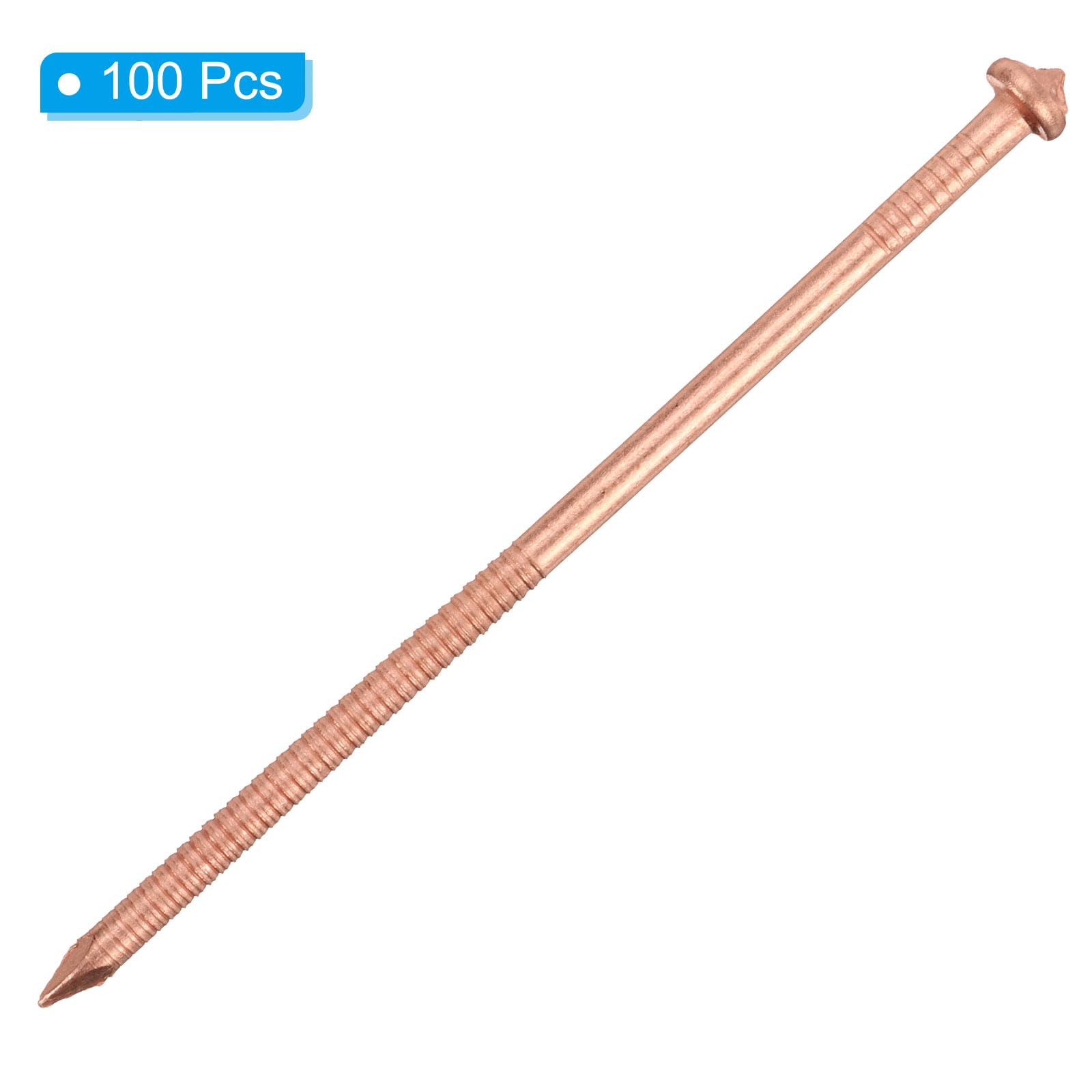 100pcs PATIKIL 80mm CD Weld Pins - Copper Insulation Stud Welder Pins with Self-Locking Washers for Boat Repair & Metal Fabrication | Durable Welding Nails for Marine, Automotive, and Construction Applications