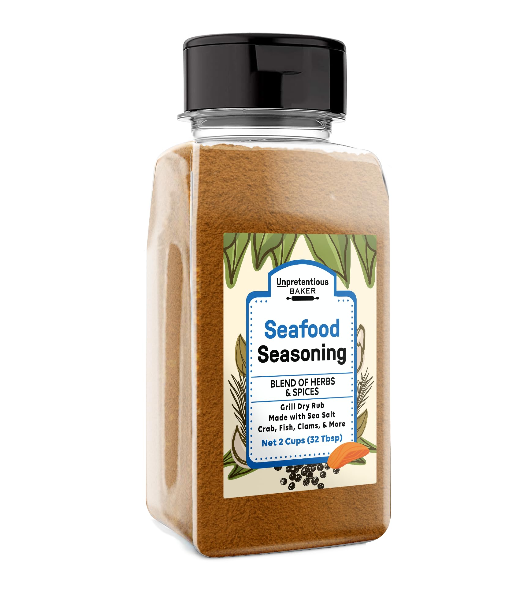 Premium Seafood Seasoning Blend - 2 Cups | All-Natural Herbs & Spices for Fish, Shrimp, Crab, Clams & Gumbo | Perfect for Grilling, Boiling & Cajun Cooking