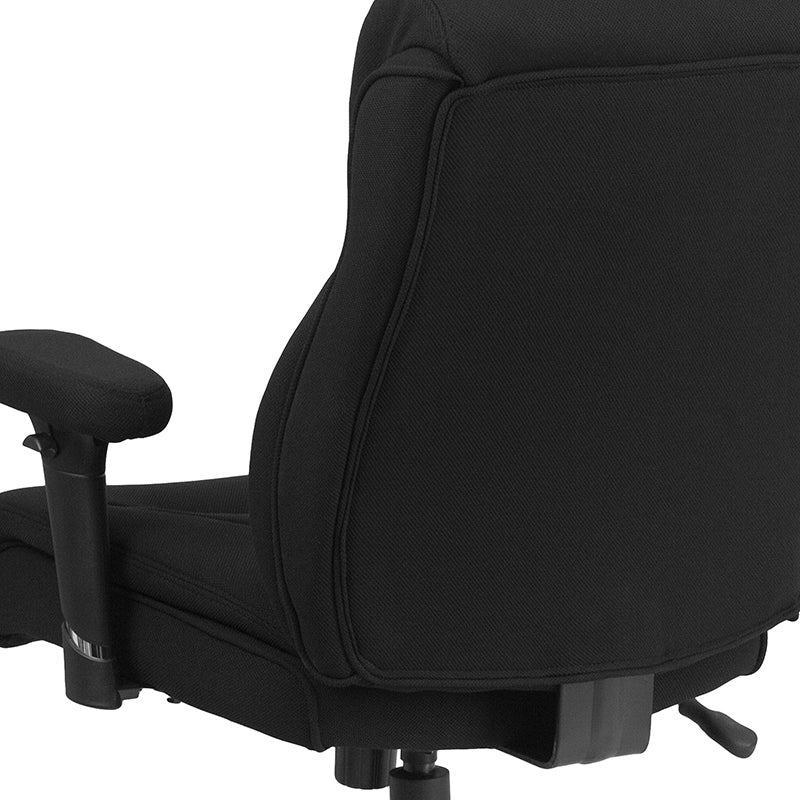 FLASH HERCULES Series Big & Tall Office Chair - 400 lb Weight Capacity, Ergonomic Black Fabric Task Chair with Adjustable Arms & Line Stitching - Perfect for Home Office, Gaming & Workspaces