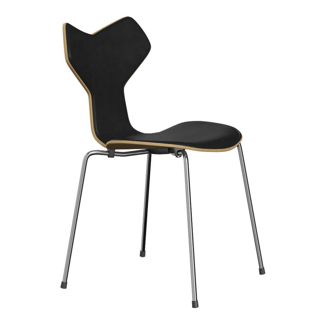Grand Prix Chair 3130 - Clear Lacquered Finish with Front Upholstery | Modern Office & Conference Room Seating | Perfect for Executive Desks & Waiting Areas