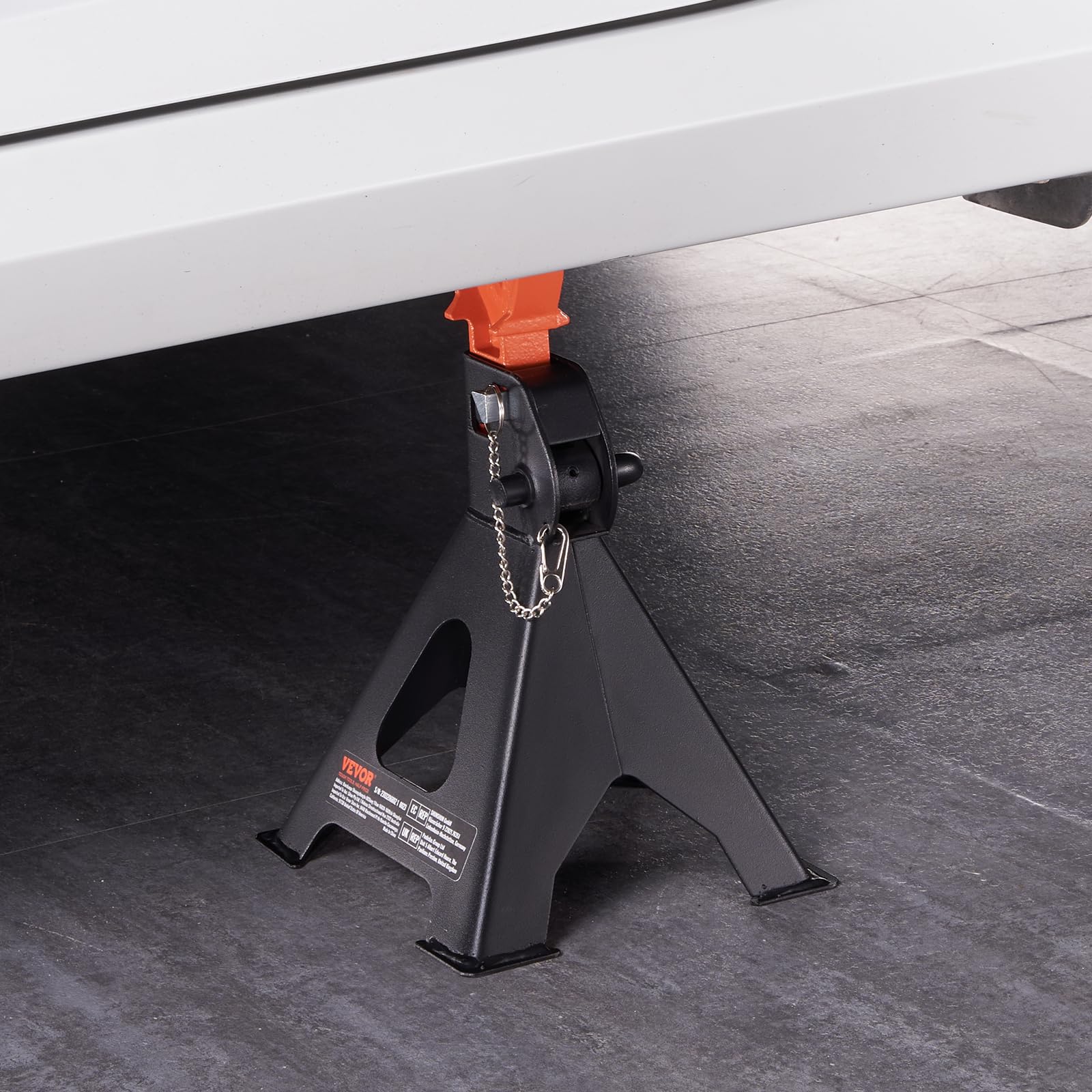 VEVOR 3 Ton (6,000 lbs) Capacity Double Locking Jack Stands - Adjustable Height 10.8-16.3 Inch for SUV, Pickup Truck, Car & UTV/ATV - Heavy Duty Vehicle Support for Garage, Auto Repair & Maintenance (Red, 1 Pair)