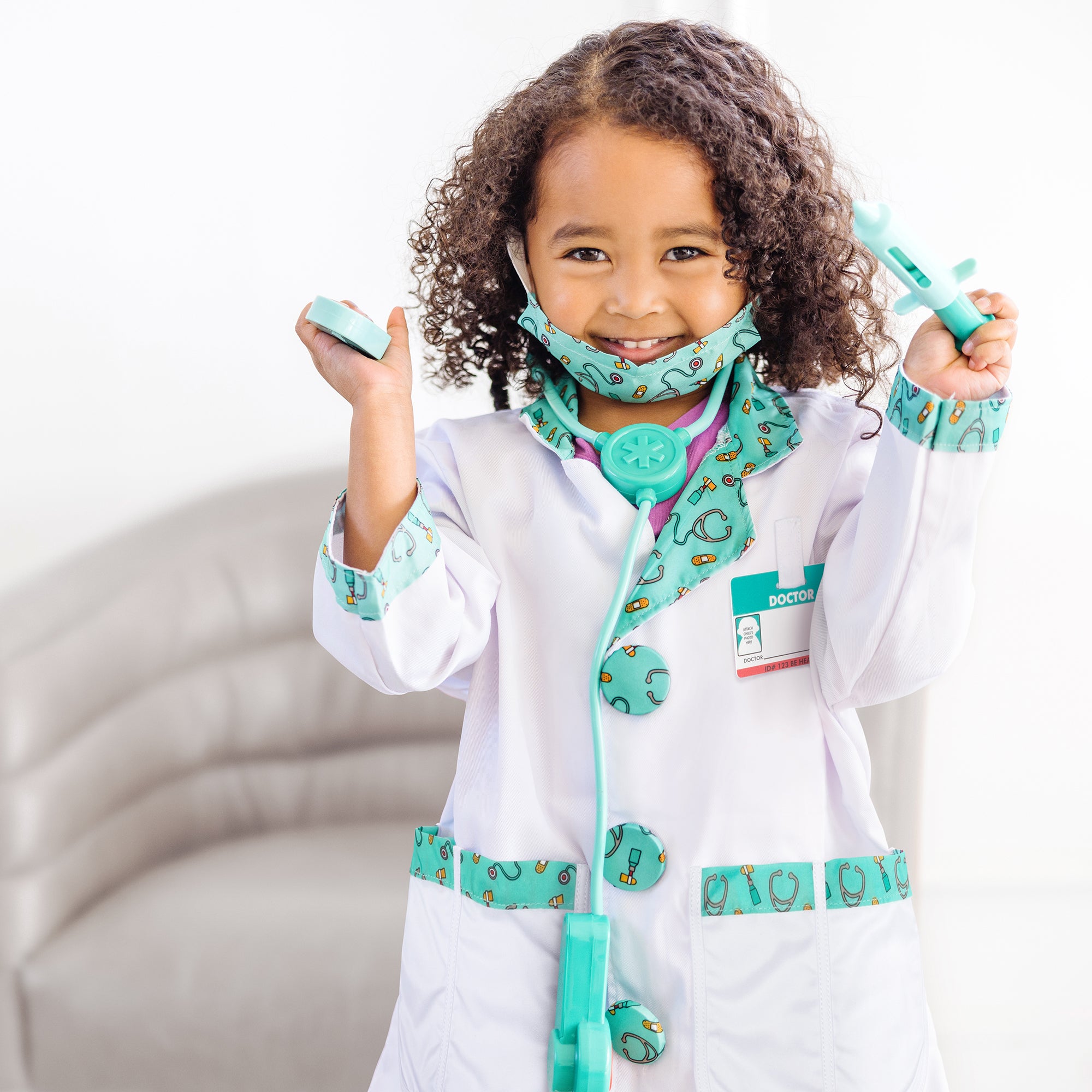 Kids Doctor Costume Role Play Set for Boys & Girls - Pretend Play Dress Up Outfit for Halloween & Career Day