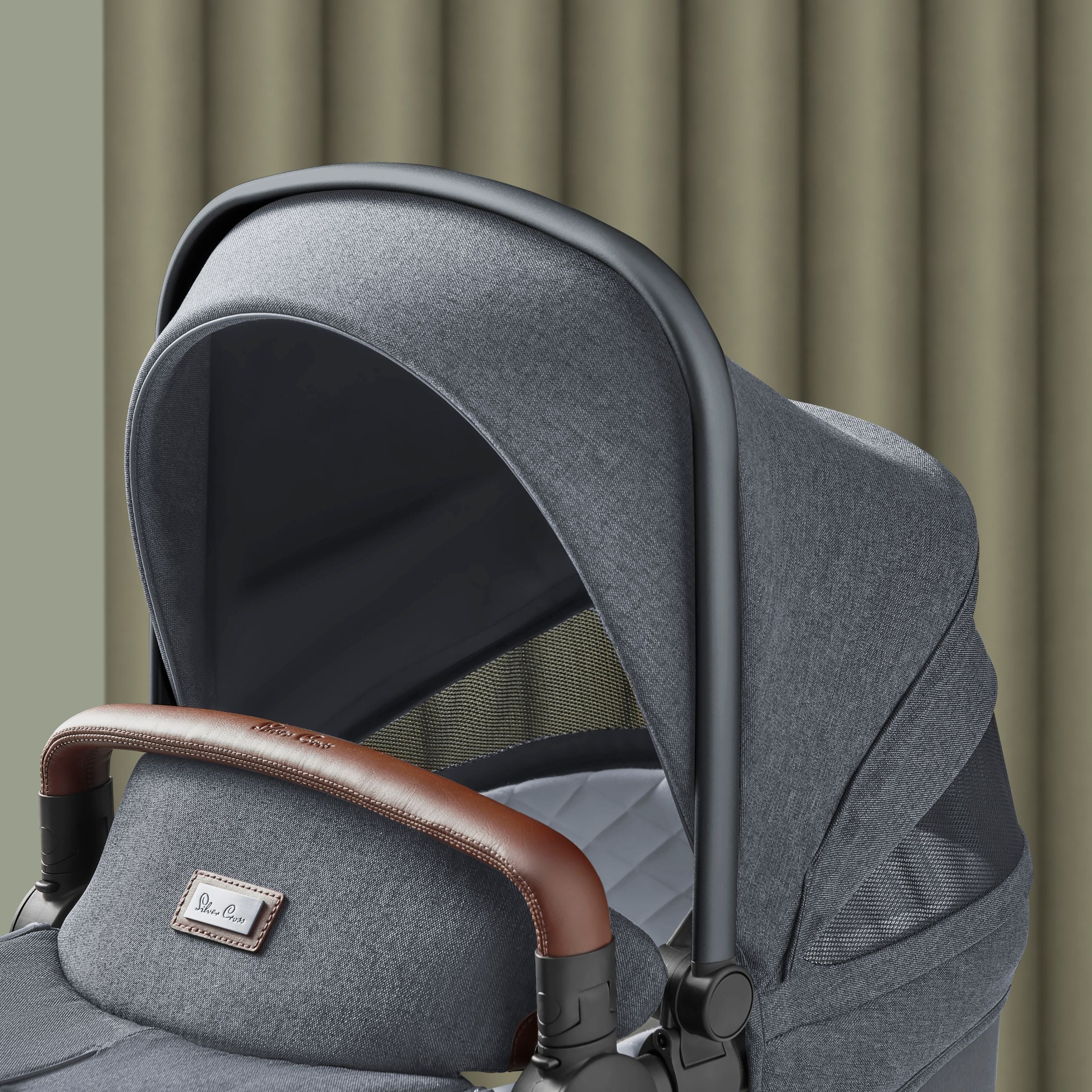 Silver Cross Wave Tandem Bassinet with Eco-Friendly Organic Cotton Fabric - Perfect for Twins, Siblings & Traveling Families | Safe, Breathable & Sustainable Baby Bed