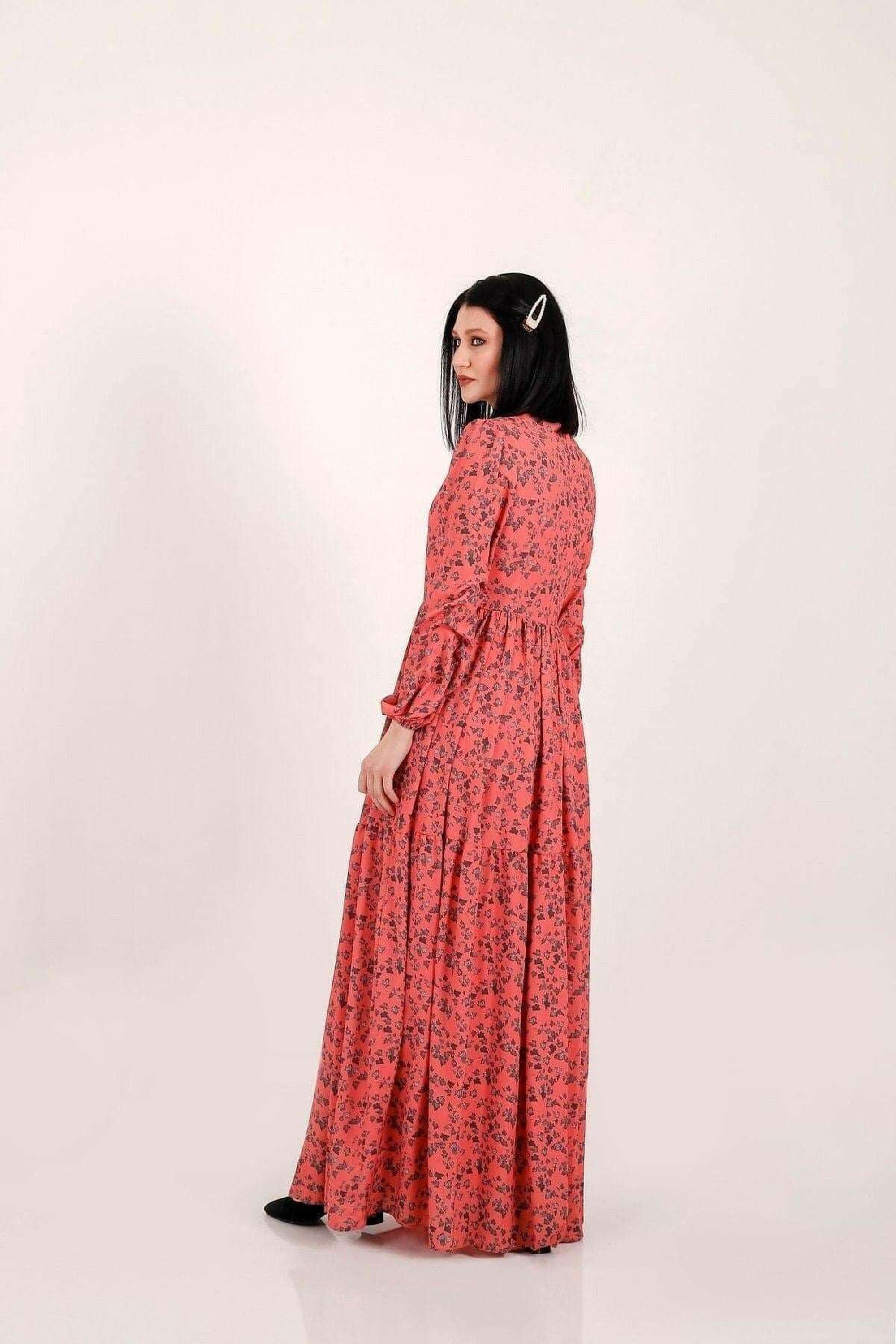 Ellan Women's Long Sleeve Maxi Dress - Flowy Boho Chic Summer Dress for Beach, Vacation & Casual Wear | Plus Size Options Available