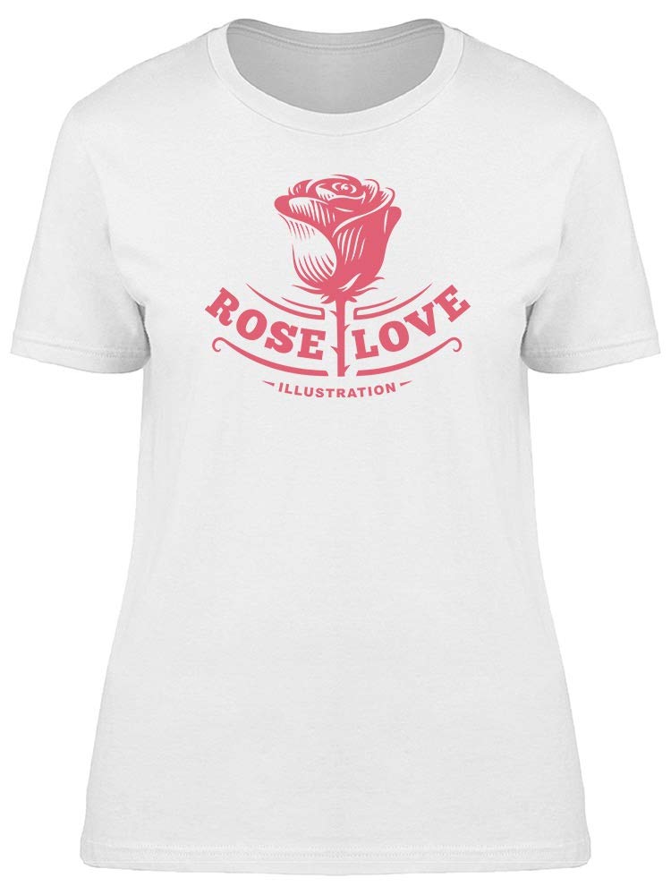 Rose Love Illustration T-Shirt for Women - Soft Cotton Graphic Tee for Casual Wear, Date Nights & Gifts