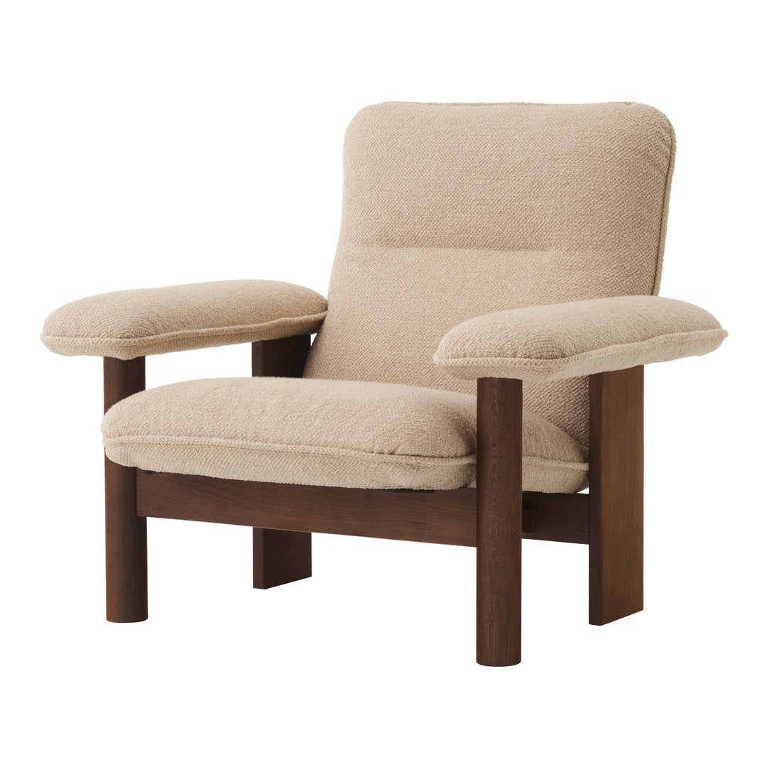 Brasilia Lounge Chair - Mid Century Modern Accent Chair for Living Room, Bedroom & Office - Comfortable Upholstered Armchair with Wooden Legs - Perfect for Relaxing, Reading & Decor