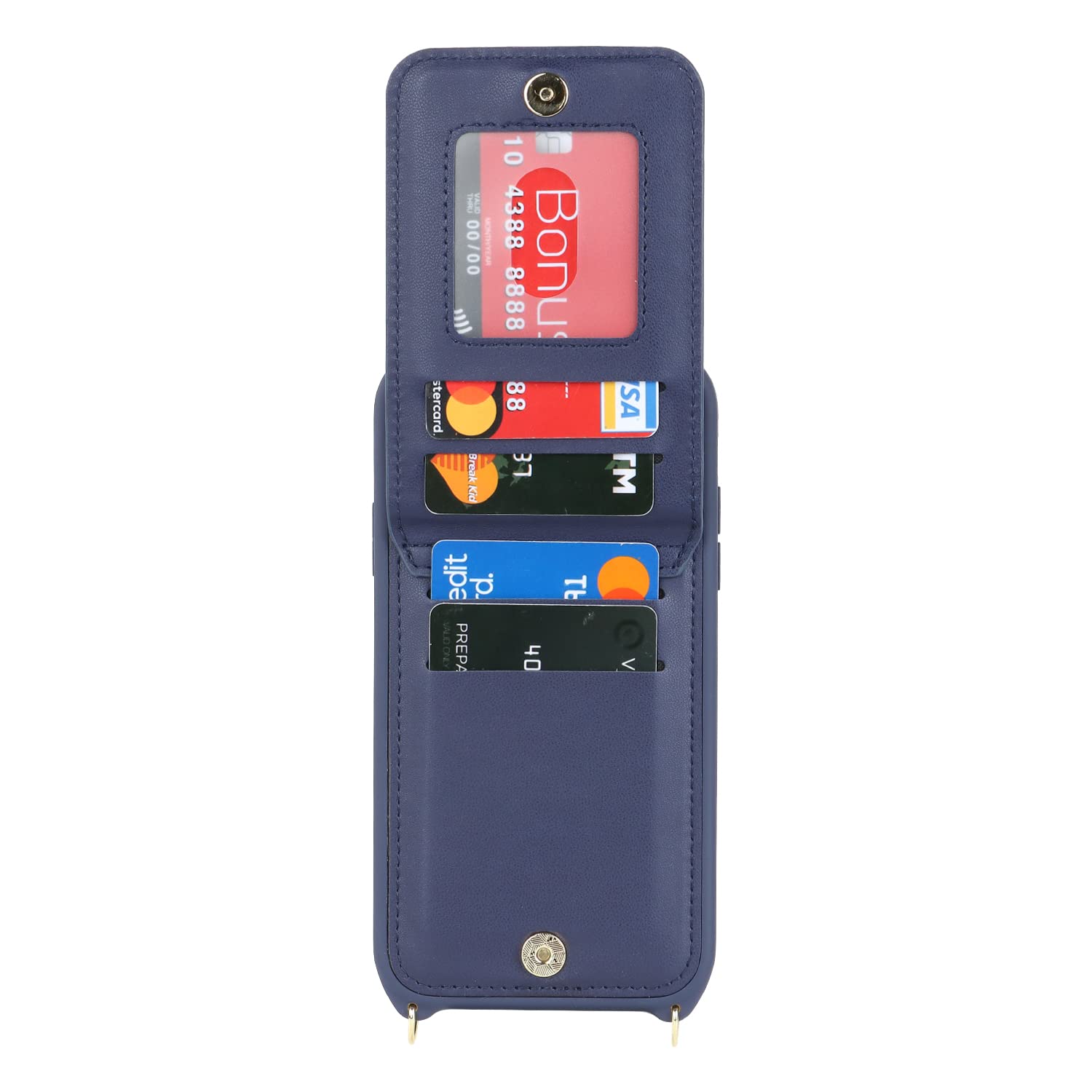 Premium Shockproof iPhone 11 Case with Card Holder & Kickstand - Slim Wallet Phone Cover for Women with Credit Card Slots & Detachable Ring (Blue) | Perfect for Travel, Shopping & Everyday Use