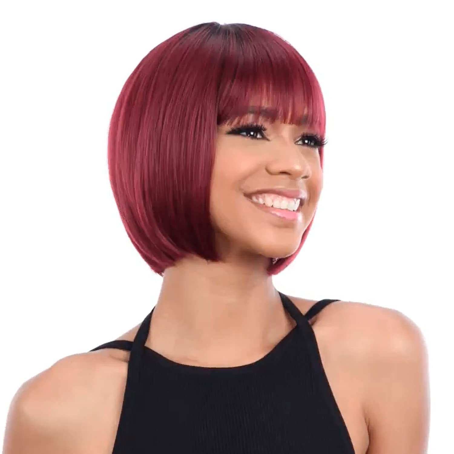 Clair BB-003 Human Hair Blend Wig 1B Color - Natural Look for Daily Wear & Cosplay | Heat Resistant Synthetic Hair Wig for Women