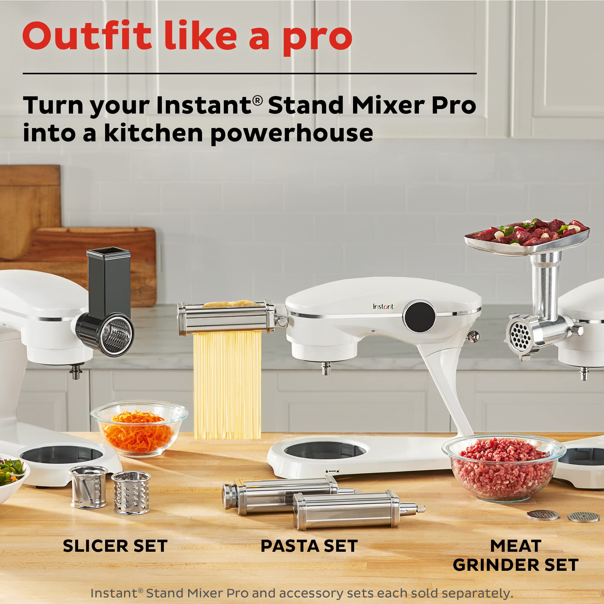 Instant Pot Pasta Maker Attachment for Stand Mixer Pro - Includes Pasta Roller, Fettuccine & Spaghetti Cutters | Perfect for Homemade Pasta, Italian Dinners & Family Cooking