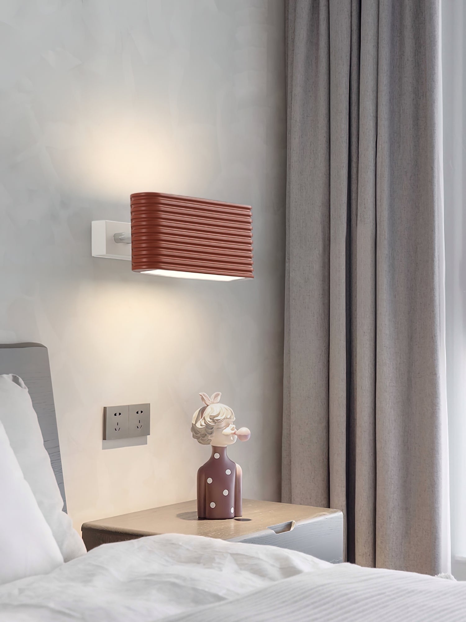 Modern Dresscode Wall Sconce Light Fixture - Plug-in or Hardwired Indoor/Outdoor Wall Lighting for Living Room, Bedroom, Patio & Hallway