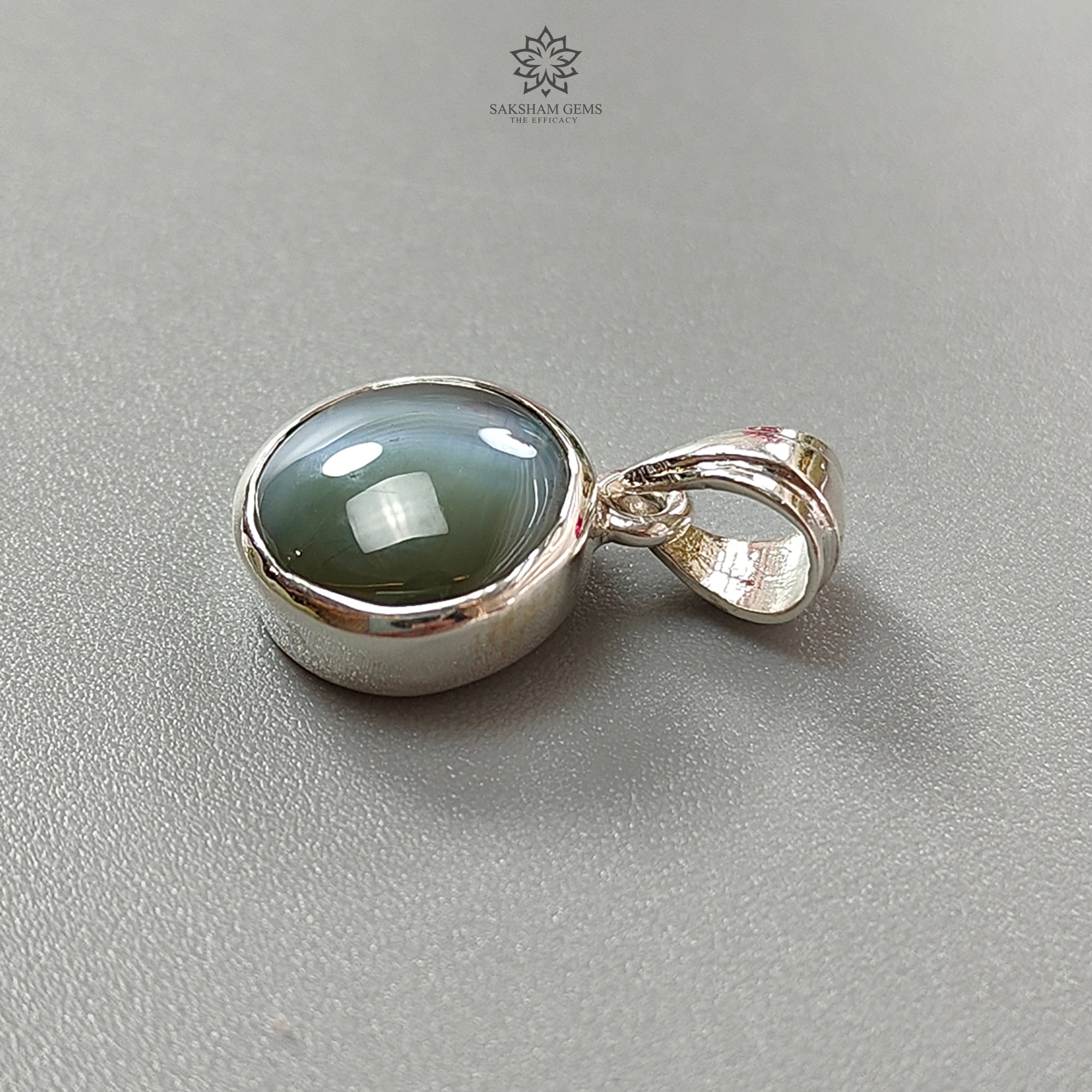 Natural Chrysoberyl Cat's Eye Silver Pendant - 2.50g Genuine Untreated Round Cabochon in 925 Sterling Silver Bezel Setting | Elegant Jewelry Gift for Women, Perfect for Weddings & Special Occasions