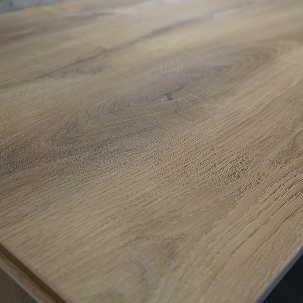 LOGAN 150cm Executive Desk - Reversible Design in Warm Oak & Black - Perfect for Home Office, Study & Workspace