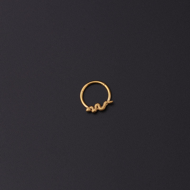 16G Snake Hoop Nose Ring - Stainless Steel Animal Piercing Jewelry for Women & Men | Perfect for Gothic, Punk, and Body Modification Styles | HSPJ338