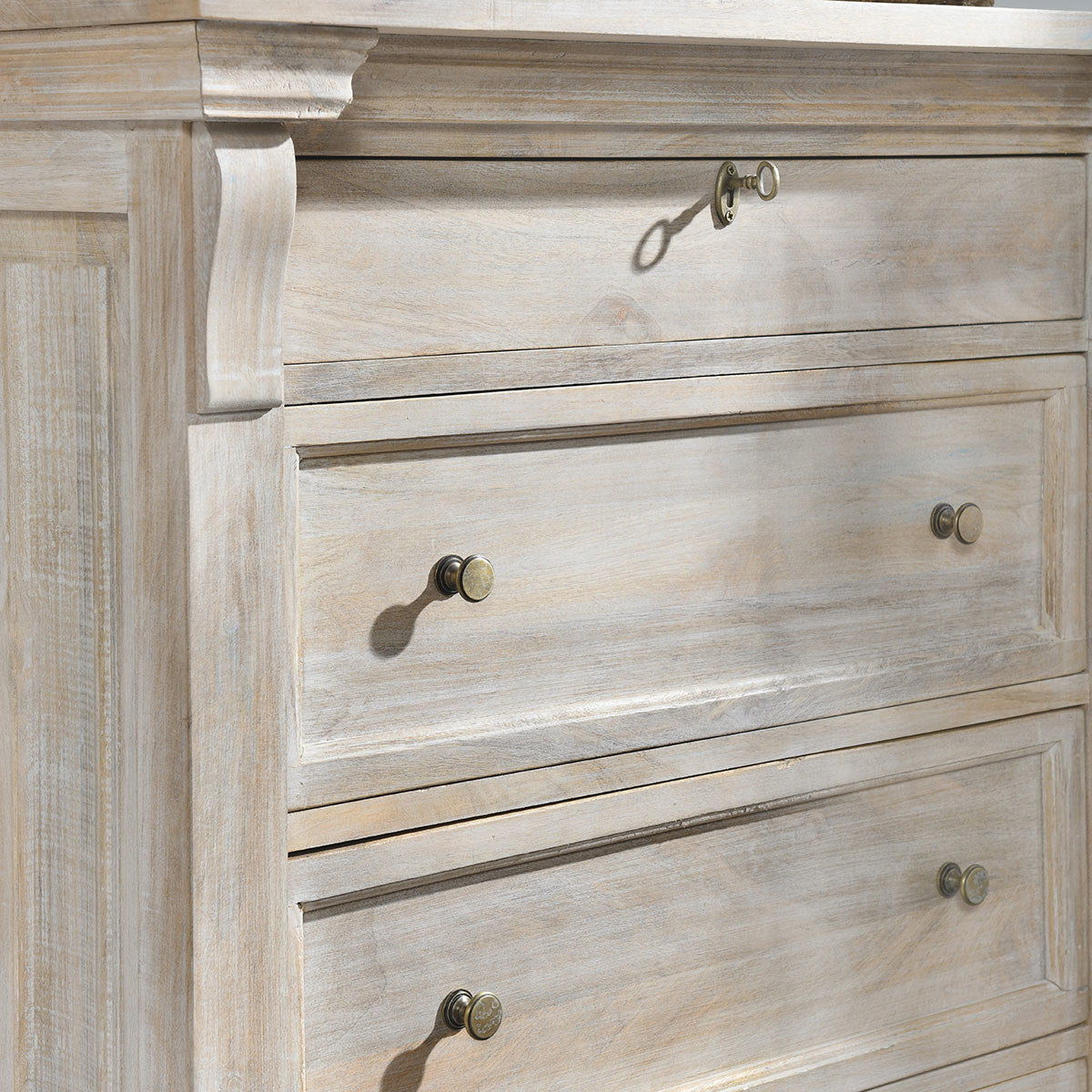 Adelaide 6-Drawer Chest - Natural White Wash Finish | Modern Bedroom Dresser for Storage & Organization | Perfect for Bedroom, Living Room, or Nursery