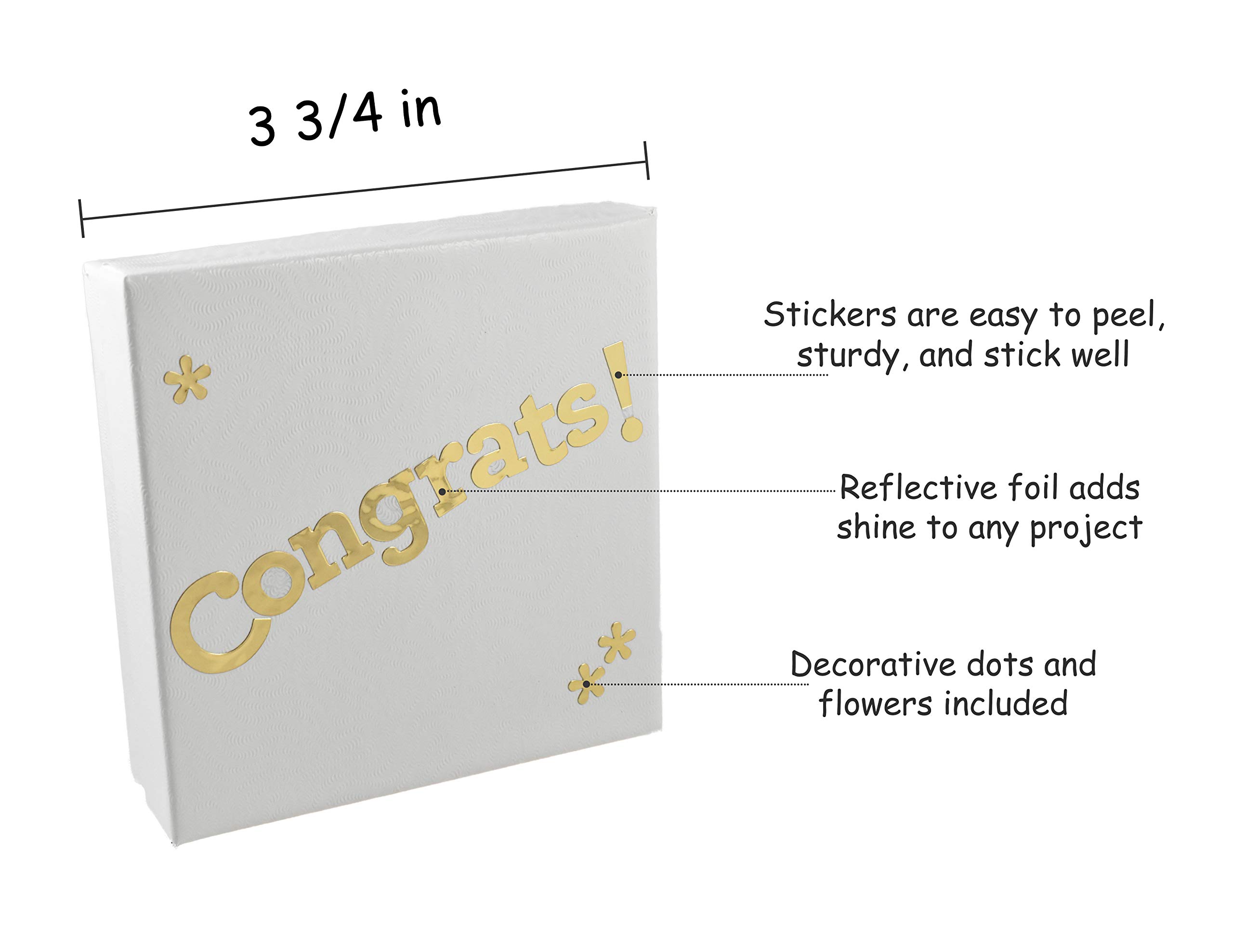 QQ&U 3 Sheets Gold Foil Alphabet Letter and Number Stickers for Scrapbooking, DIY Crafts, Gift Wrapping, and Home Decor