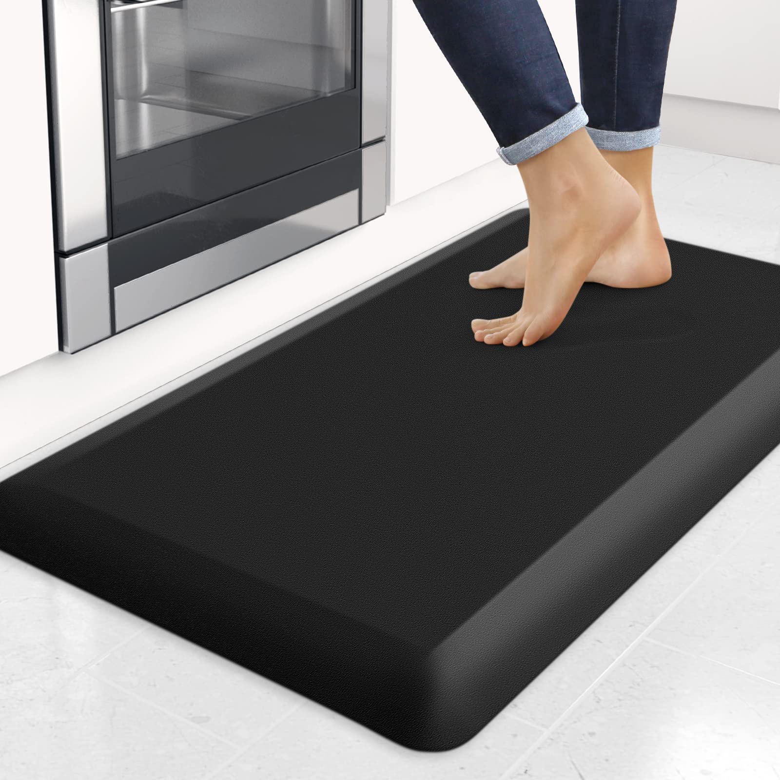 4/5 Inch Anti-Fatigue Kitchen Mat - Non-Slip, Waterproof for Home & Office