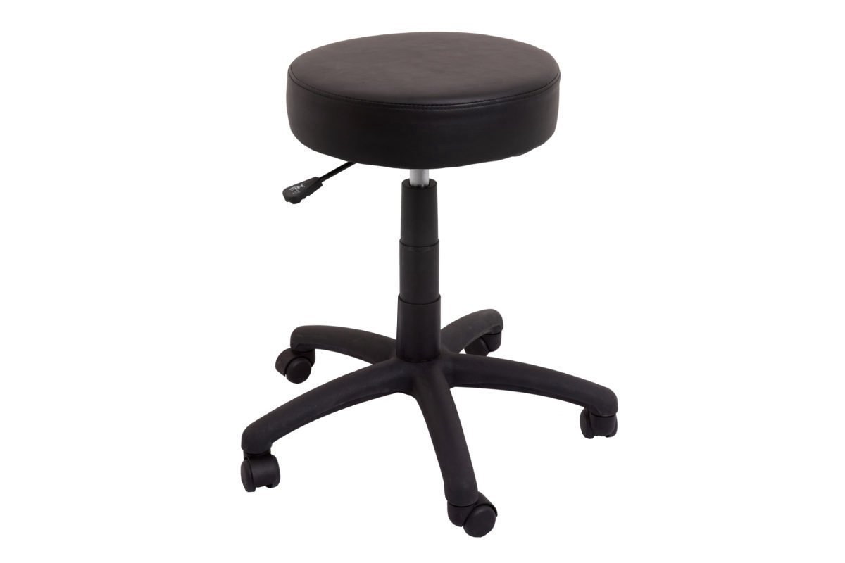 Heavy Duty Industrial Padded Stool - Adjustable Height Bar Stool with Backrest & Footrest - Perfect for Workshop, Garage, Kitchen Island & Home Office Use