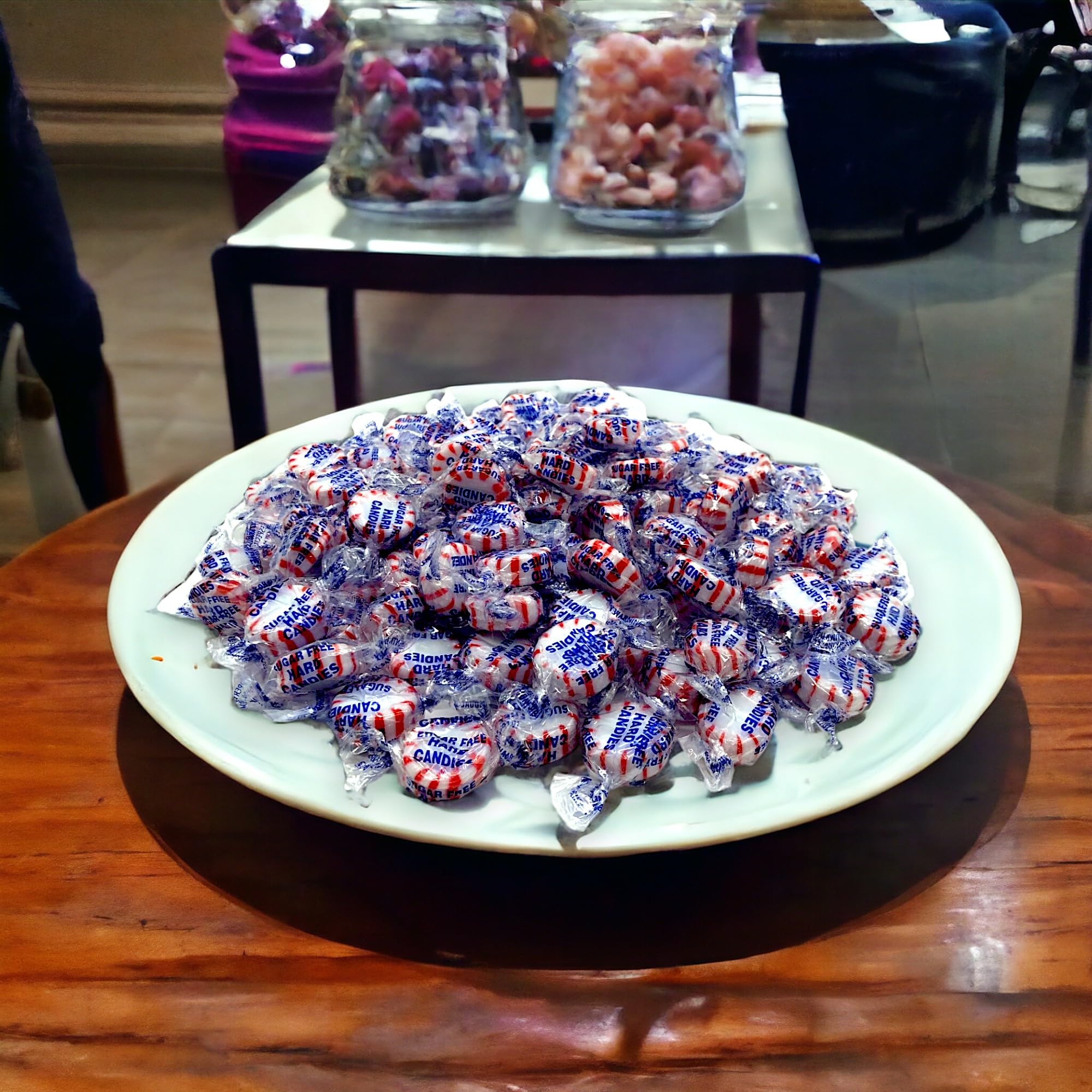 Sugar Free Peppermint Starlight Hard Candy - Keto Friendly, Gluten Free, Diabetic Safe - 1.5 lbs Individually Wrapped Mints - Refreshing Breath Freshener for Office, Travel & After Meals (24 oz)