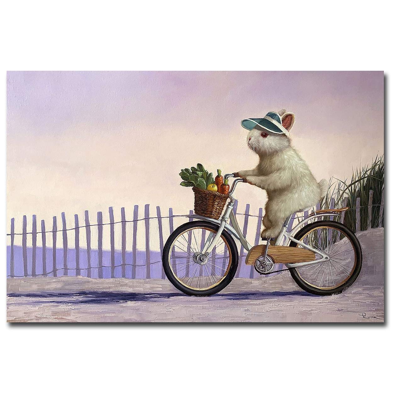 Beach Bunny by Lucia Heffernan - Premium Gallery-Wrapped Canvas Giclee Art Print (24x36 Inches, Ready to Hang) - Perfect for Beach House Decor, Living Room Wall Art & Coastal Themed Gifts