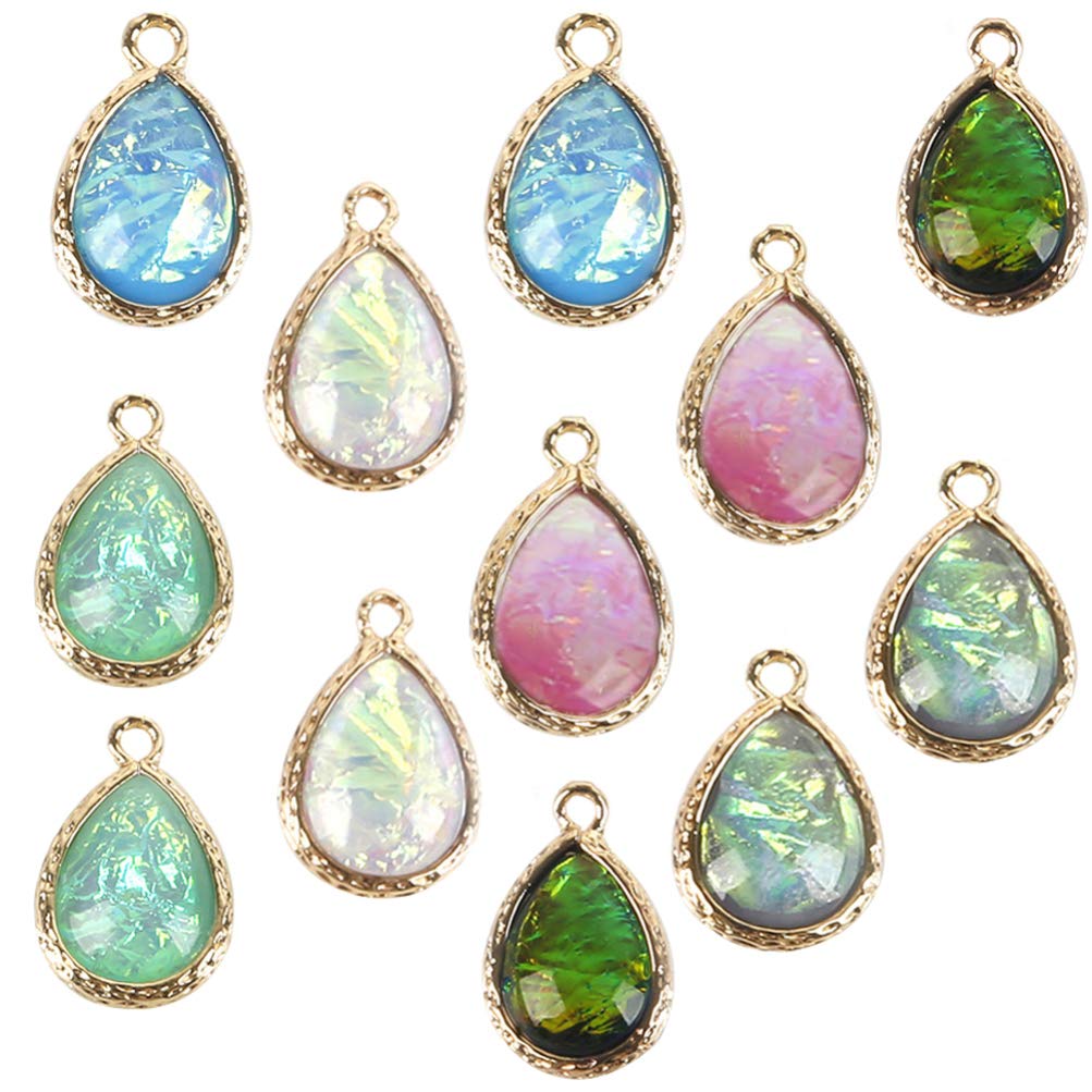 EXCEART 12pcs Water Drop Pendant Charms - Drop Shape Jewelry Making Supplies for DIY Earrings, Necklaces & Bracelets - Perfect for Crafting, Gifts & Fashion Accessories