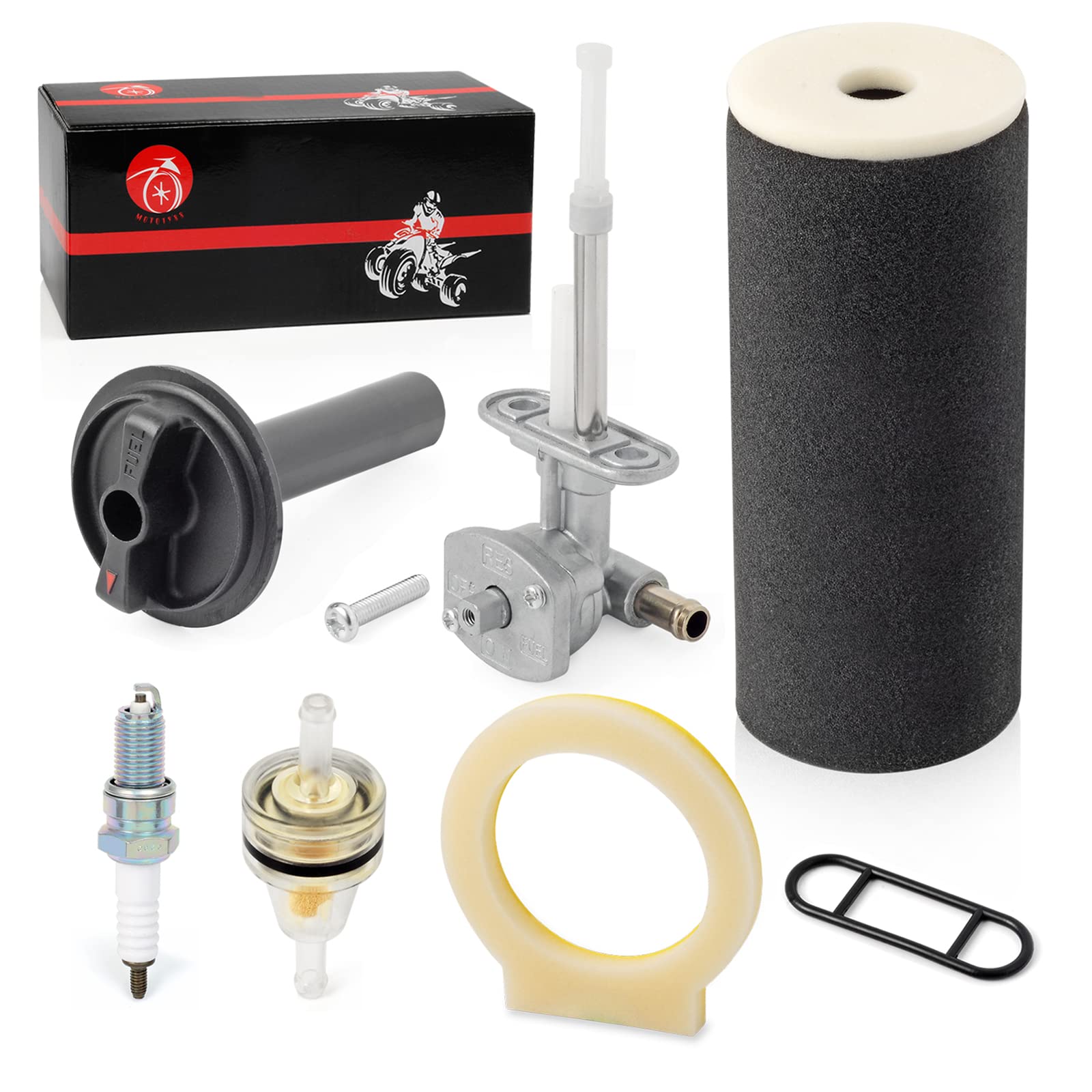 High-Performance Air Filter Foam & Fuel Valve Petcock & Lever Compatible with YAMAHA Grizzly 660 2002-2008 ATV - Perfect for Off-Roading, Hunting & Trail Riding