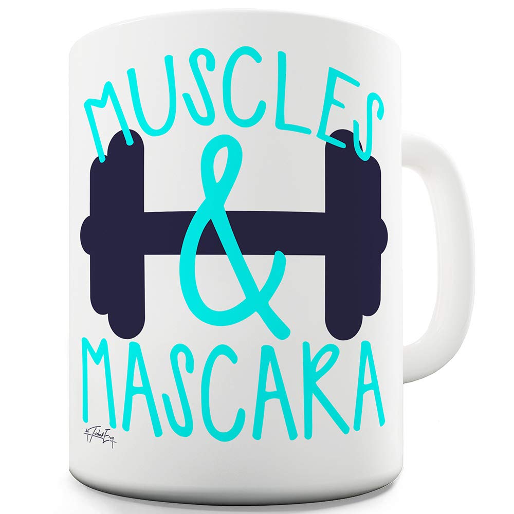 Twisted Envy Muscles & Mascara 11oz Funny Coffee Mug - Perfect Gift for Coworkers, Office Humor & Gym Lovers - Great for Coffee Breaks, Desk Decor & Gym Motivation