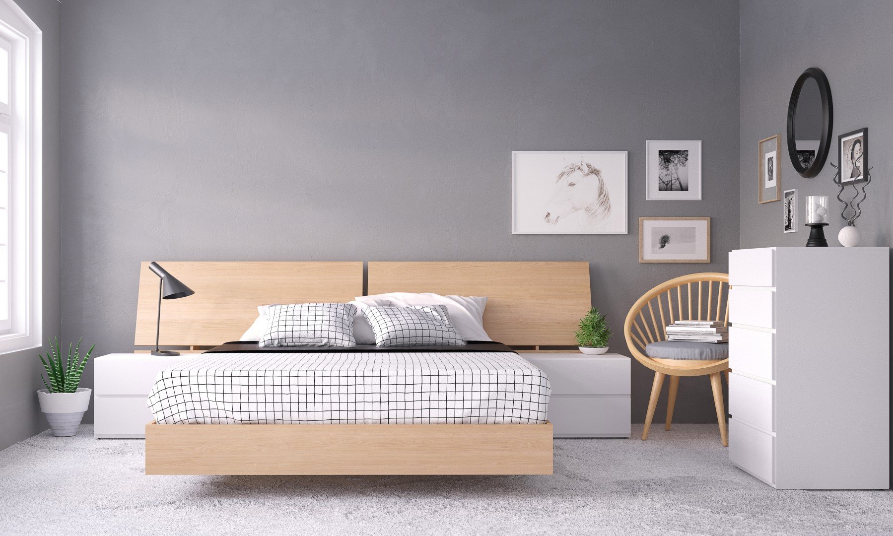 Nexera 5-Piece Queen Bedroom Set - Natural Maple & White Wooden Bed Frame with Headboard and Dresser | Perfect for Modern Master Bedroom, Guest Room, or Apartment Decor