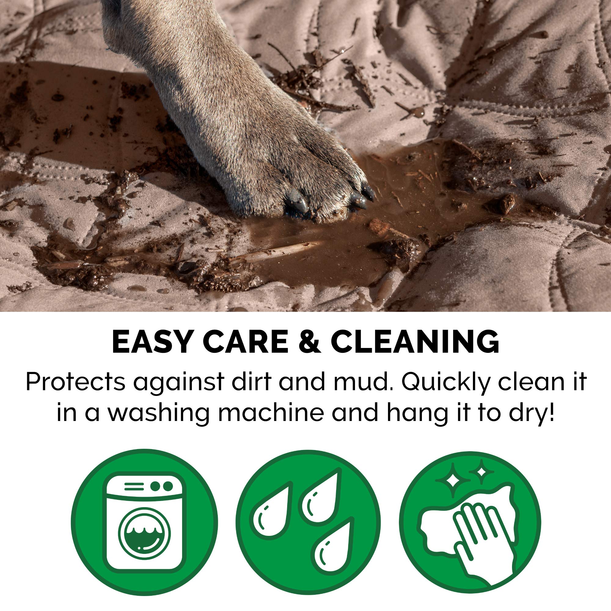 Furhaven Waterproof & Non-Slip Full Size Mattress Cover Protector for Dogs & Cats - Washable Quilted Twill Blanket for Pet Beds, Couches & Car Seats - Medium/Full Size Brownstone - Perfect for Home, Travel & Car Use