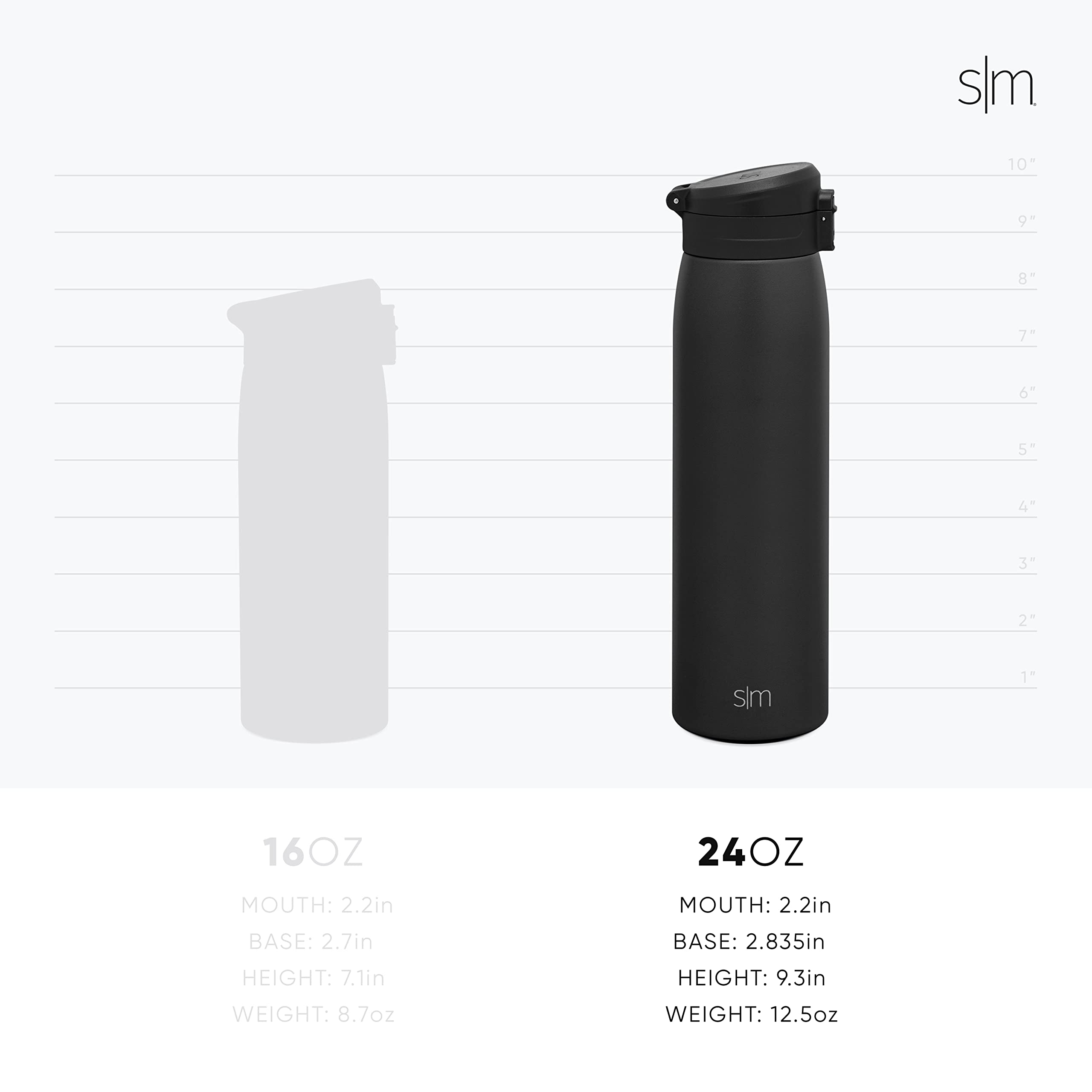 Simple Modern Insulated Stainless Steel Travel Coffee Mug - 24oz Leakproof Tumbler with Snap Flip Lid, Reusable Thermos for Hot & Cold Drinks - Perfect Gift for Men & Women (Kona Collection, Graphite) - Ideal for Office, Commuting, Camping and Outdoor Activities