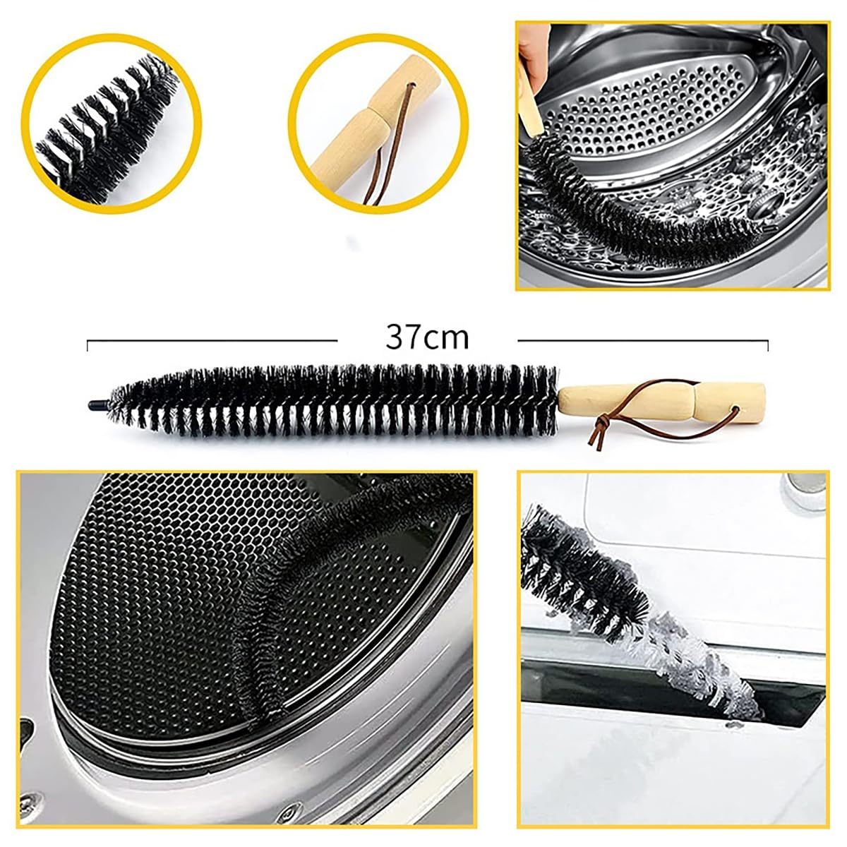 19-Piece Chimney & Dryer Vent Cleaning Kit - 12 Nylon Rods, 2 Brush Heads, 2 Drill Connectors, 1 Long Brush - Fireplace & Duct Cleaning Tools for Home Maintenance & Safety