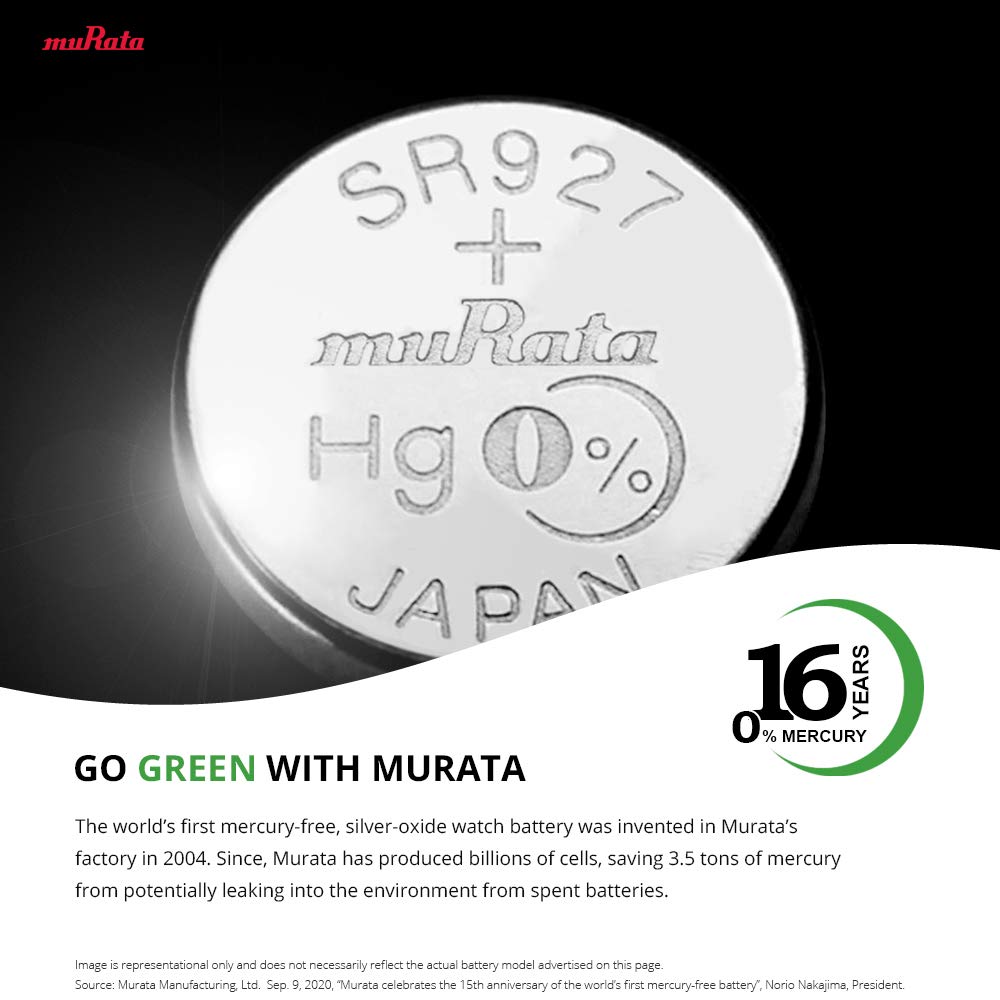 Murata SR626W 1.55V Silver Oxide Watch Battery (10-Pack) - Long Lasting Power for Watches, Calculators, Toys & Medical Devices