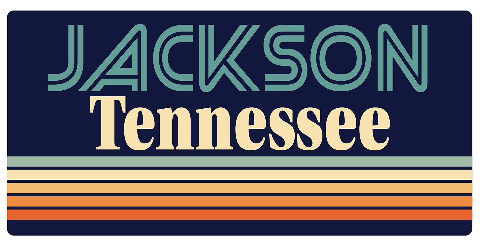 Retro Fridge Magnet 5 x 2.5 Inches - Tennessee Souvenir, Jackson TN Collectible for Refrigerator, Office, Home Decor & Gifts