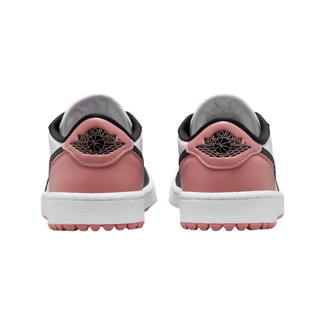Air Jordan 1 Retro Low Golf Shoes - Rust Pink, White & Black - Men's Athletic Sneakers for Golf & Casual Wear