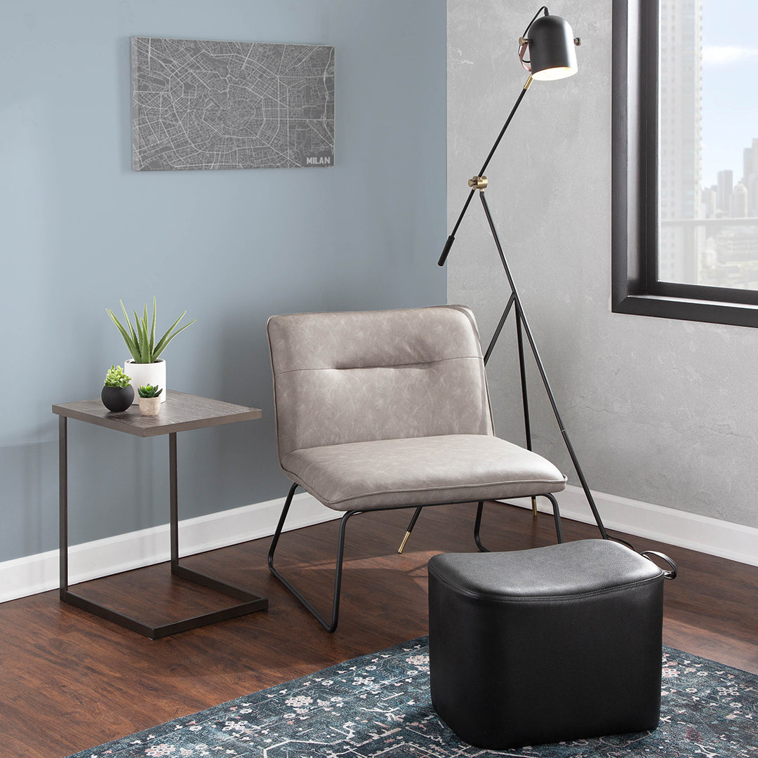Casper Accent Chair - Modern Upholstered Lounge Chair for Living Room, Bedroom & Office - Comfortable Single Seater with Sturdy Wooden Legs - Perfect for Relaxing, Reading & Small Spaces
