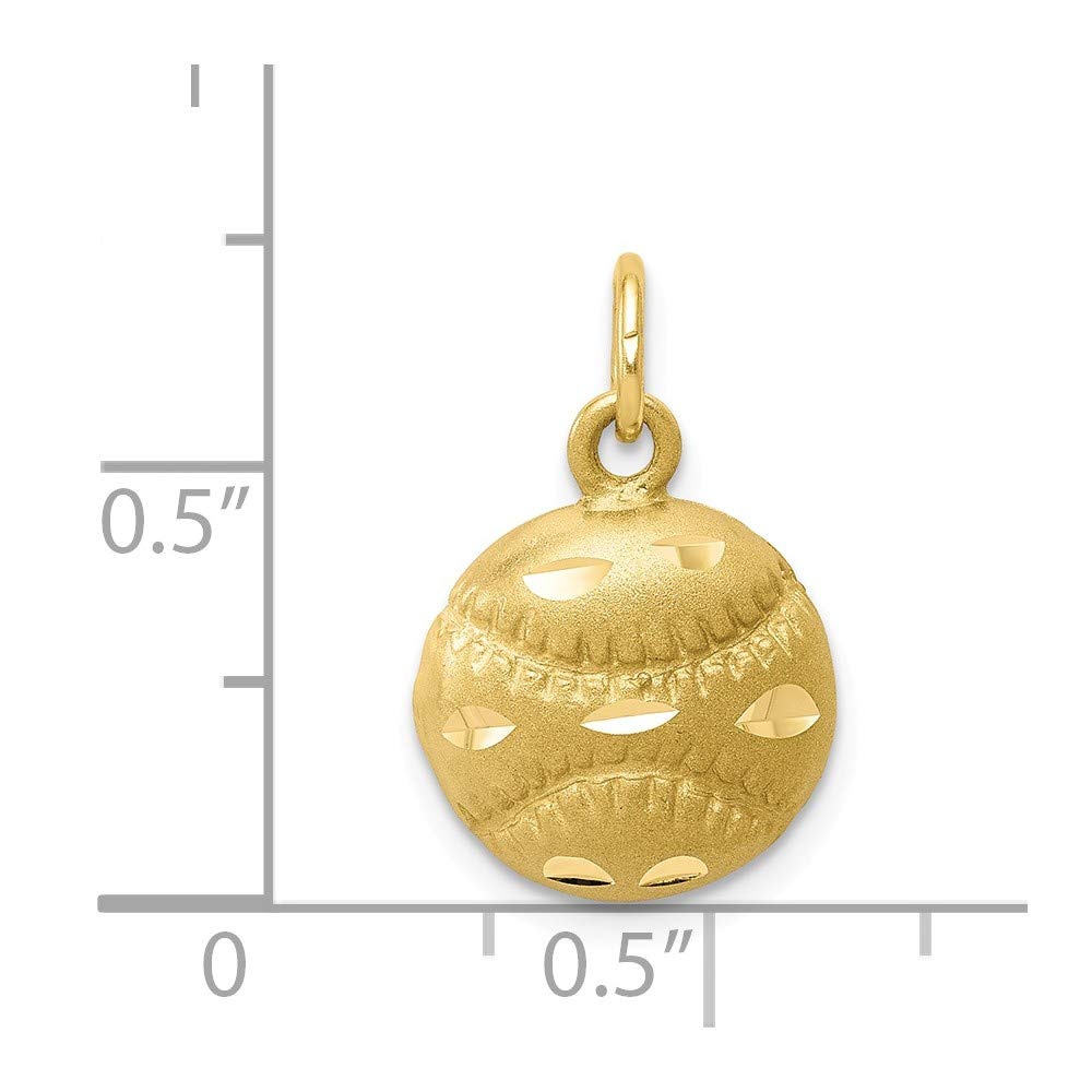 10K Yellow Gold Baseball Charm Pendant - Elegant Jewelry for Baseball Lovers, Gift for Players & Fans - Perfect for Games, Parties & Sports Events