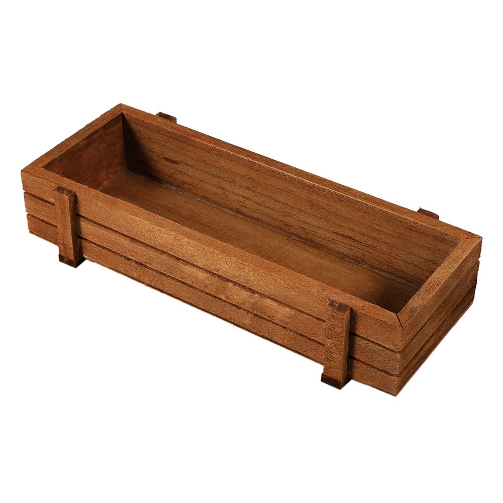 Haofy Wooden Planter Box - Rectangle Flower Pot for Succulents, Herbs & Garden Plants | Rustic Countryside Style Wooden Trough for Patio, Balcony & Outdoor Decor | Perfect for Gardening, Snack Storage & Home Organization
