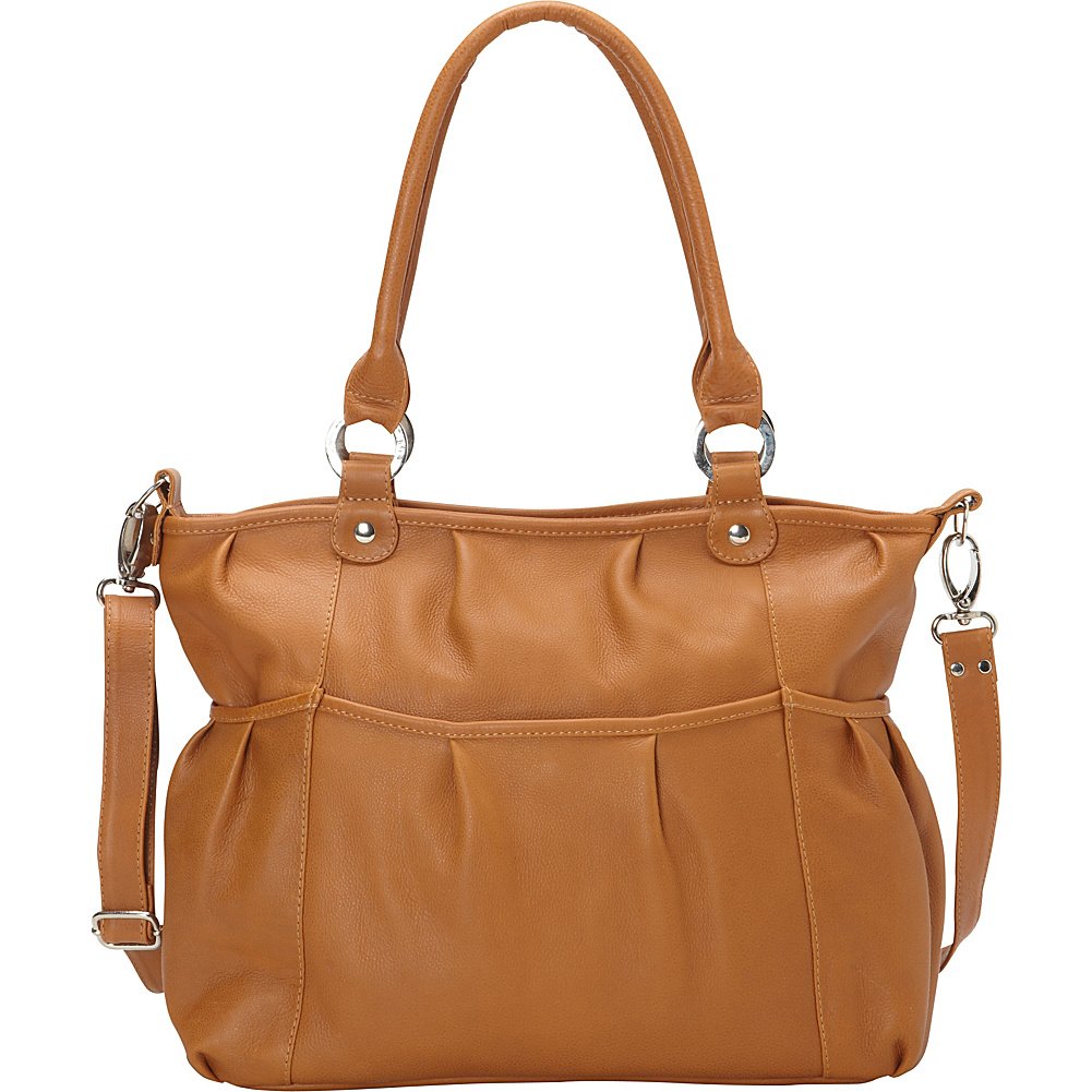 Stylish Honey-Colored Zippered Cross-Body Tote Bag for Women - Perfect for Work, Travel & Everyday Use | One Size Fits All