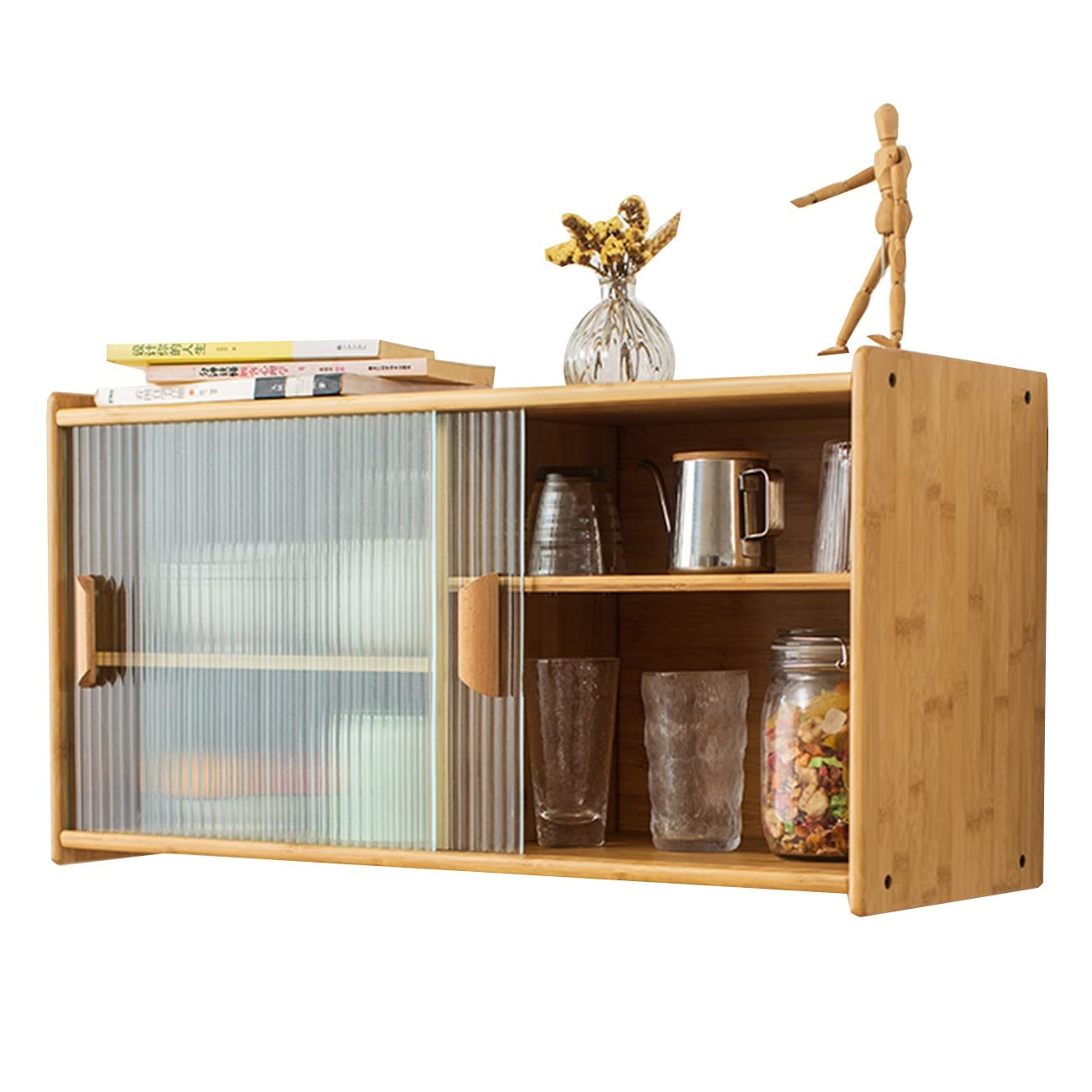 Multifunctional Wall Mounted Storage Cabinet - 77x39x28cm Wooden Wall Shelf for Kitchen Spices, Living Room Decor, Study Desk Organizer & Entryway Storage | Perfect for Home, Office & Dorm Organization