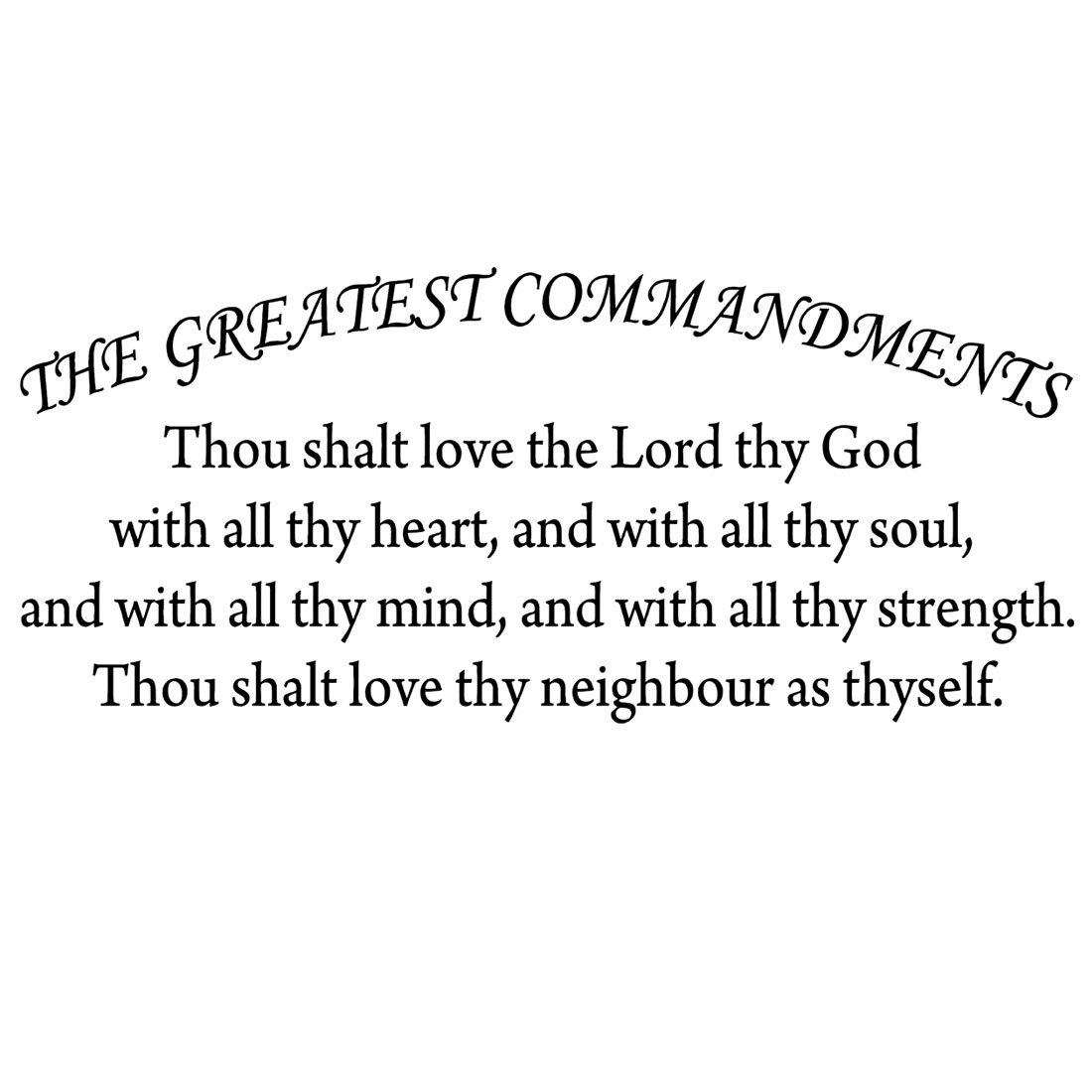 VWAQ - Greatest Commandments 'Love Thy Neighbor' Vinyl Wall Art for Bedroom Decor - Version 2 | Christian Home Decor, Inspirational Wall Stickers for Living Room & Nursery