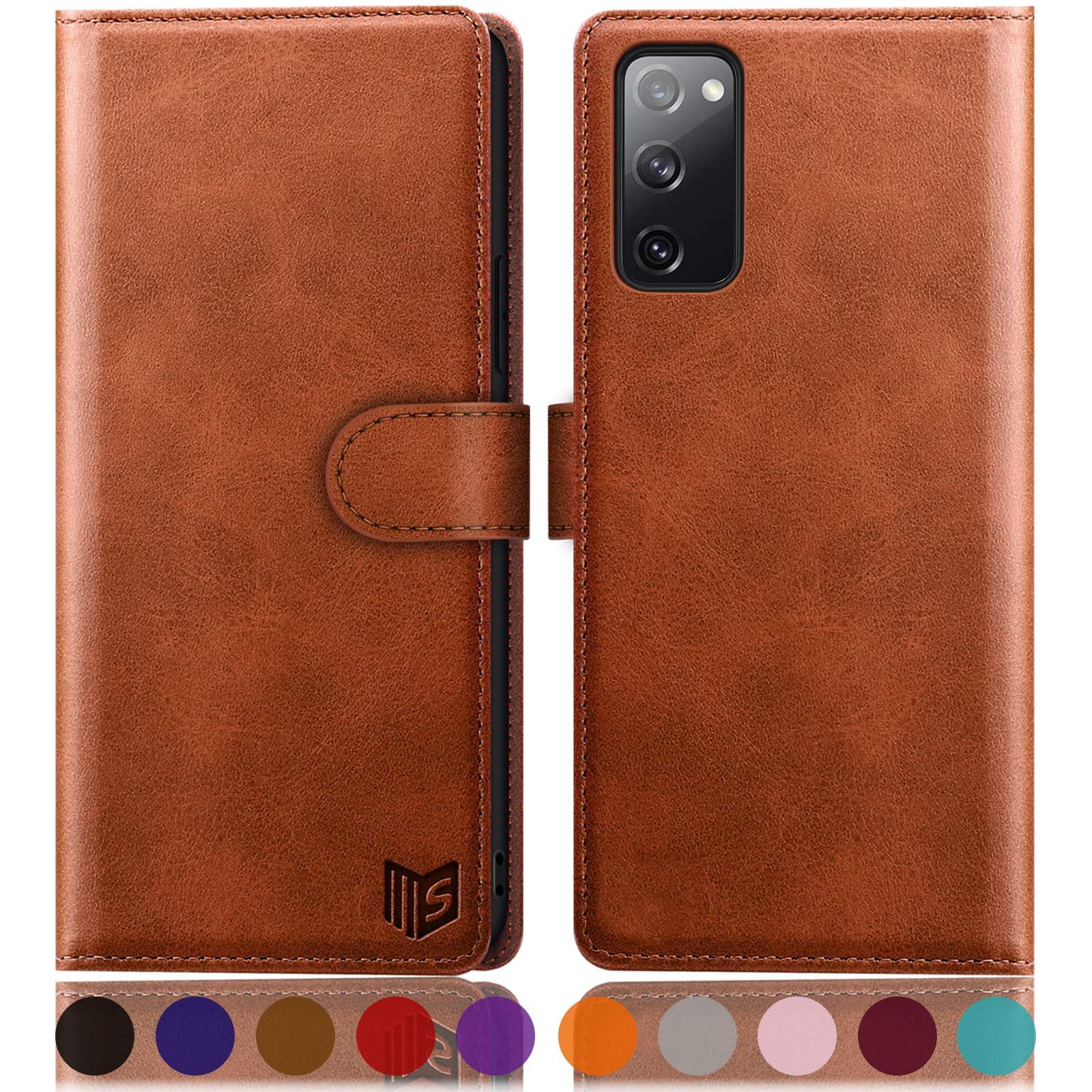 SUANPOT RFID Wallet Case for Samsung Galaxy S20 FE 5G - PU Leather Flip Cover with Card Holder for Daily Use