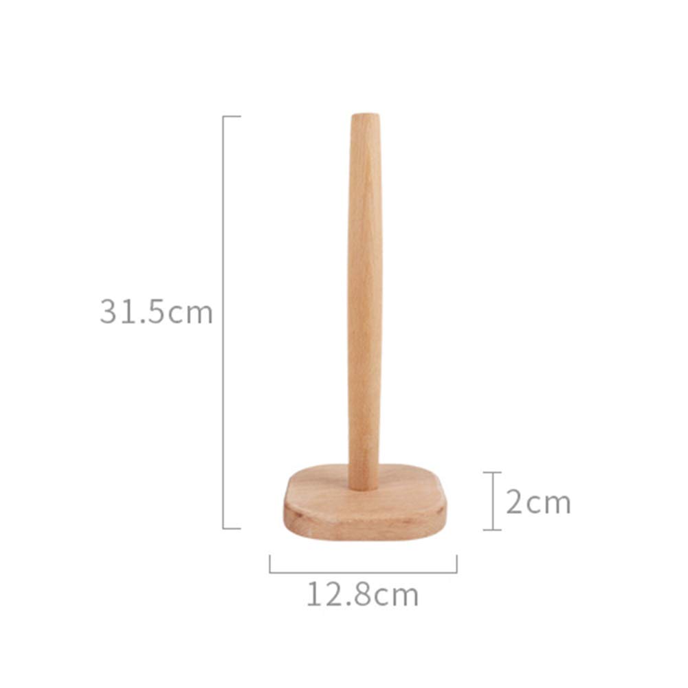 Wooden Paper Towel Holder Stand - Countertop & Cabinet Organizer for Kitchen & Bathroom | Square Base Design | Perfect for Home, Office & Restaurant Use