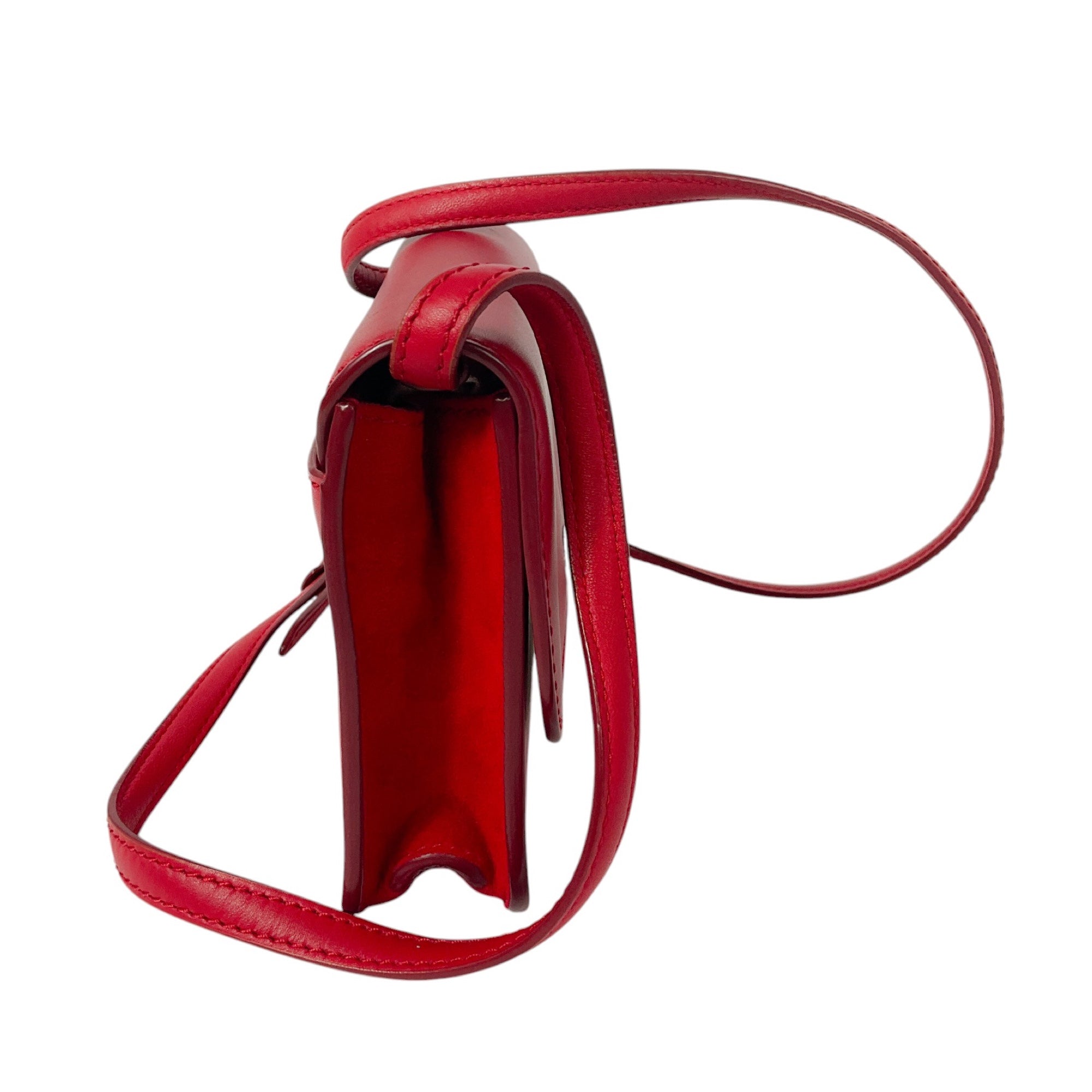 Loro Piana Artemis Piccola Shoulder Bag - Red Flap Pouch with Suede Trim & Calfskin Leather | Perfect for Work, Travel & Evening Events