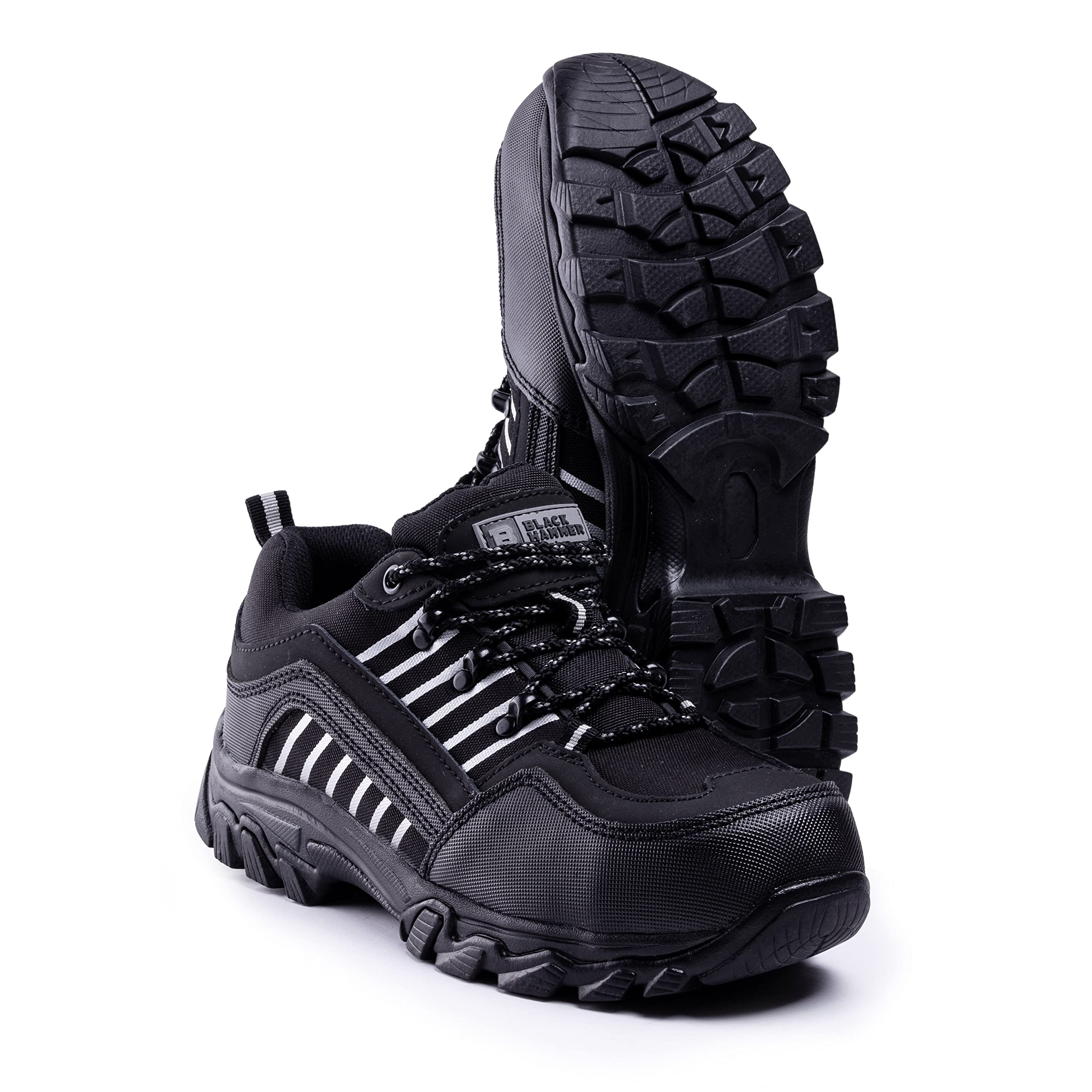 Black Hammer Men's Safety Trainers - Waterproof Steel Toe Work Shoes with Ankle Support, Lightweight S1P SRC 9900 Certified - Ideal for Construction, Warehouse & Industrial Work