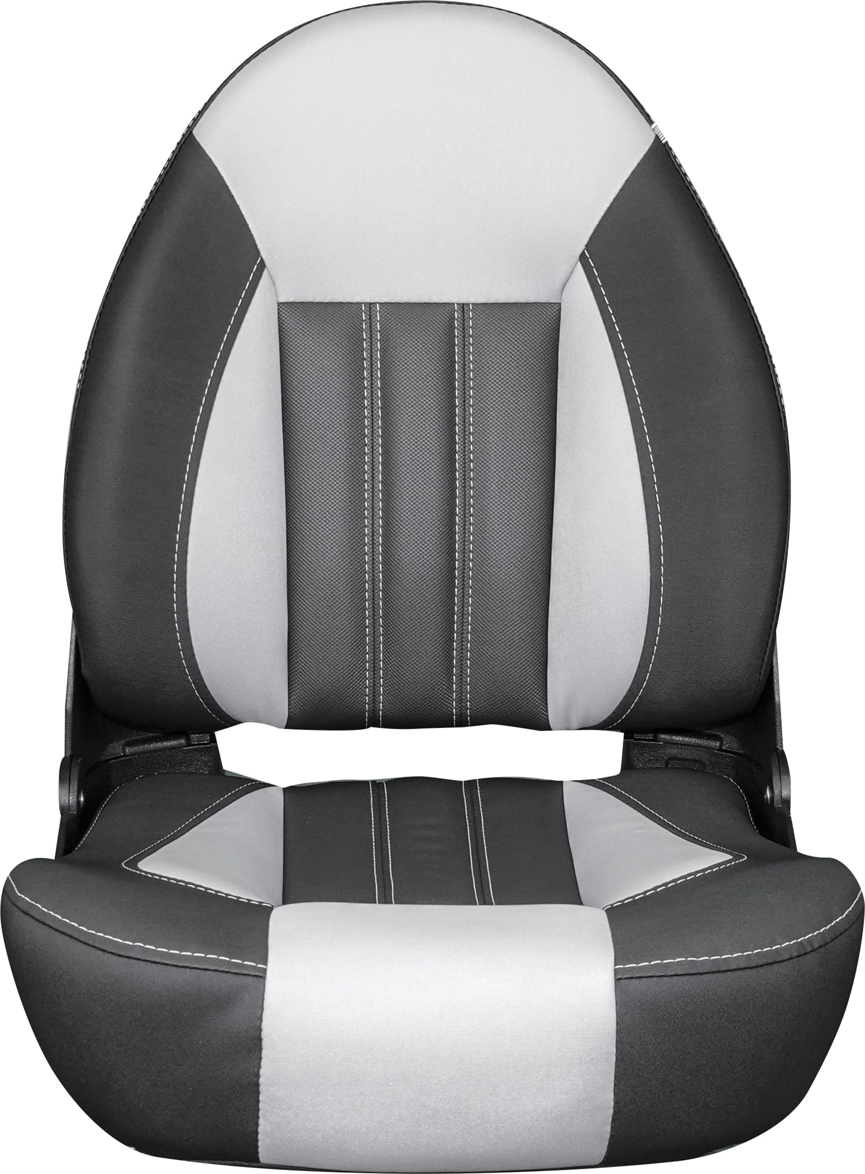 Tempress ProBax Orthopedic Folding High Back Boat Seat - Black, Gray, Carbon Options - Comfortable & Supportive for Fishing, Boating & Marine Use